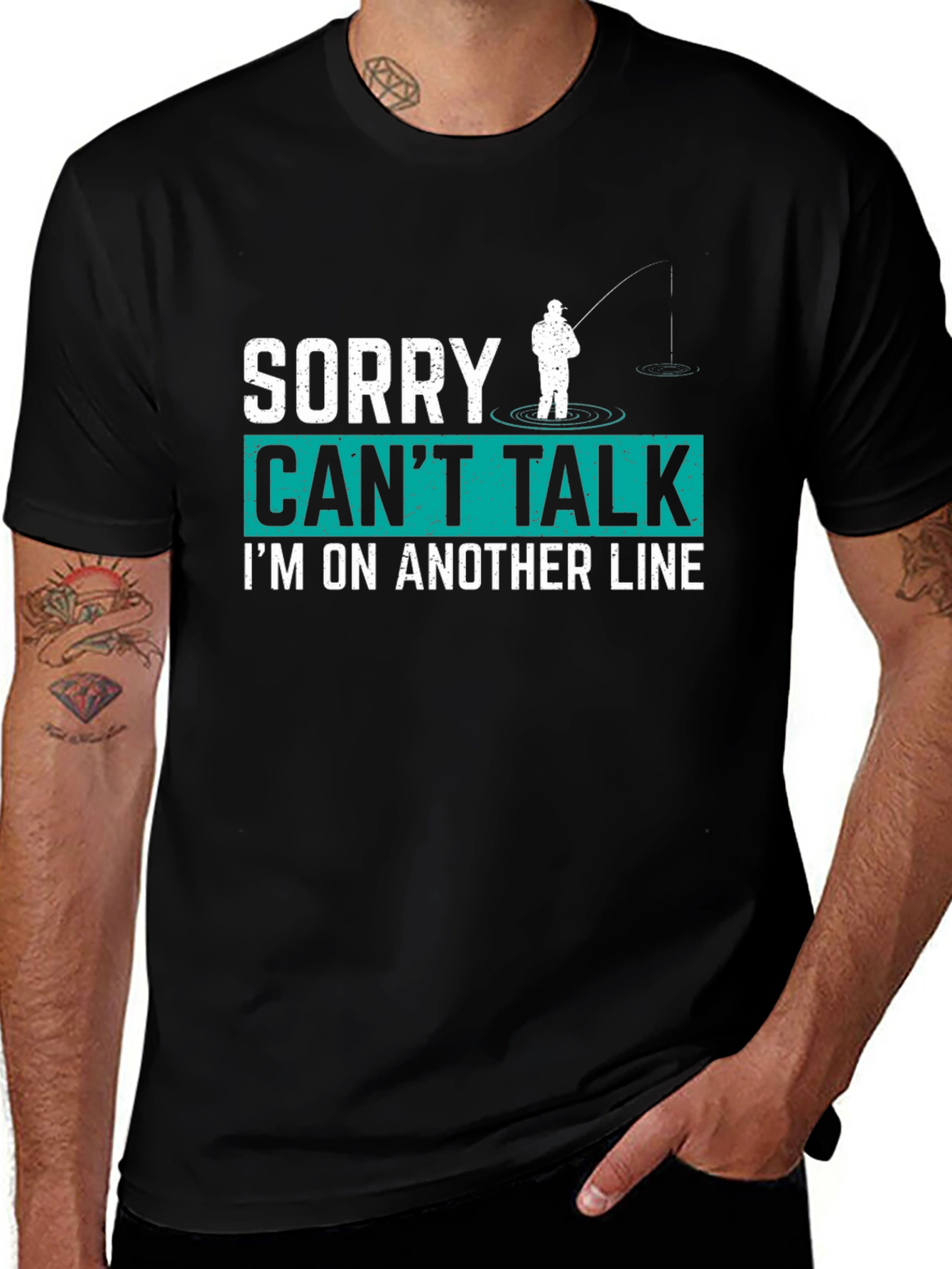 Funny Fishing T-Shirt - Sorry Cant Talk