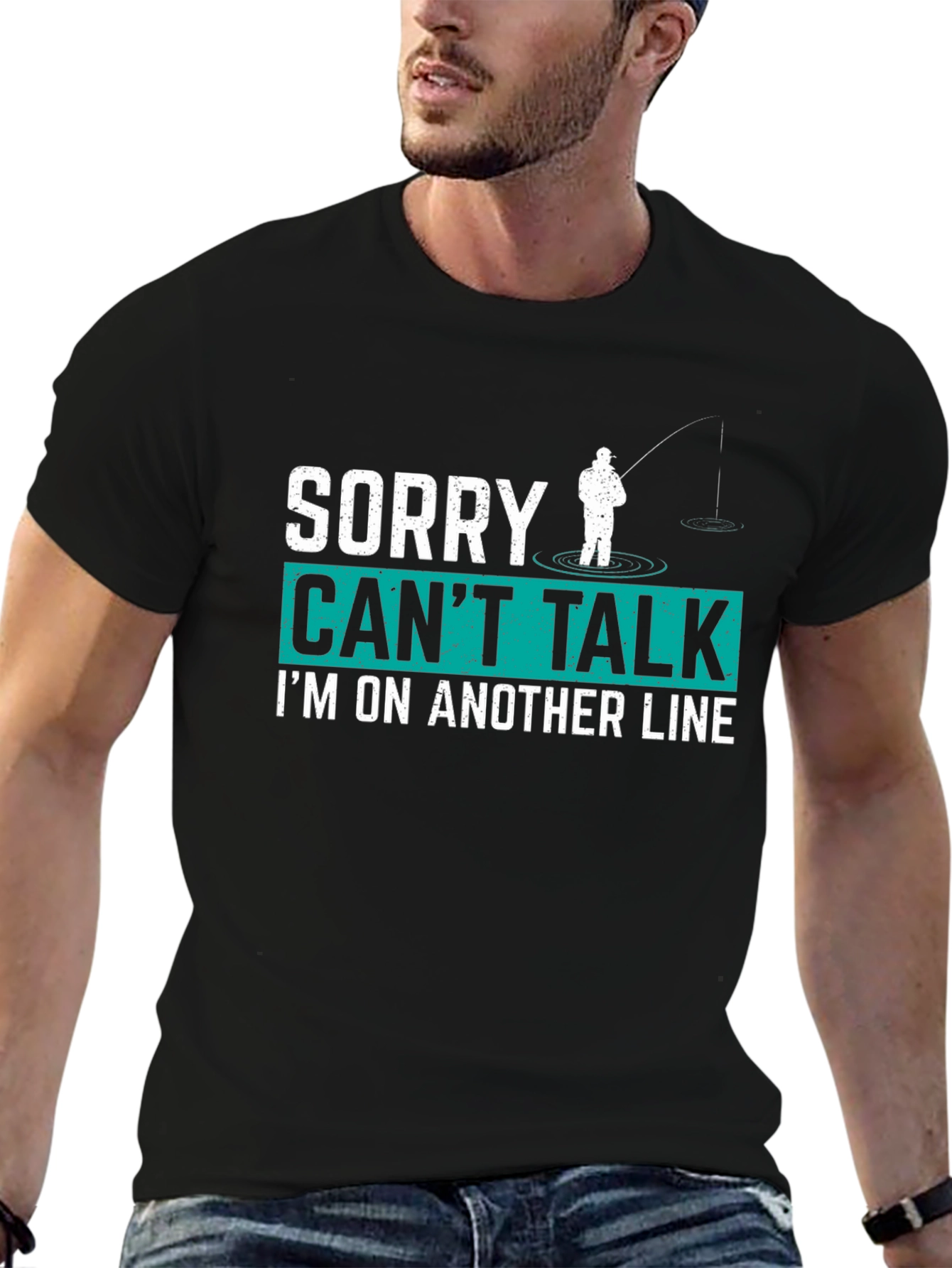 Funny Fishing T-Shirt - Sorry Cant Talk