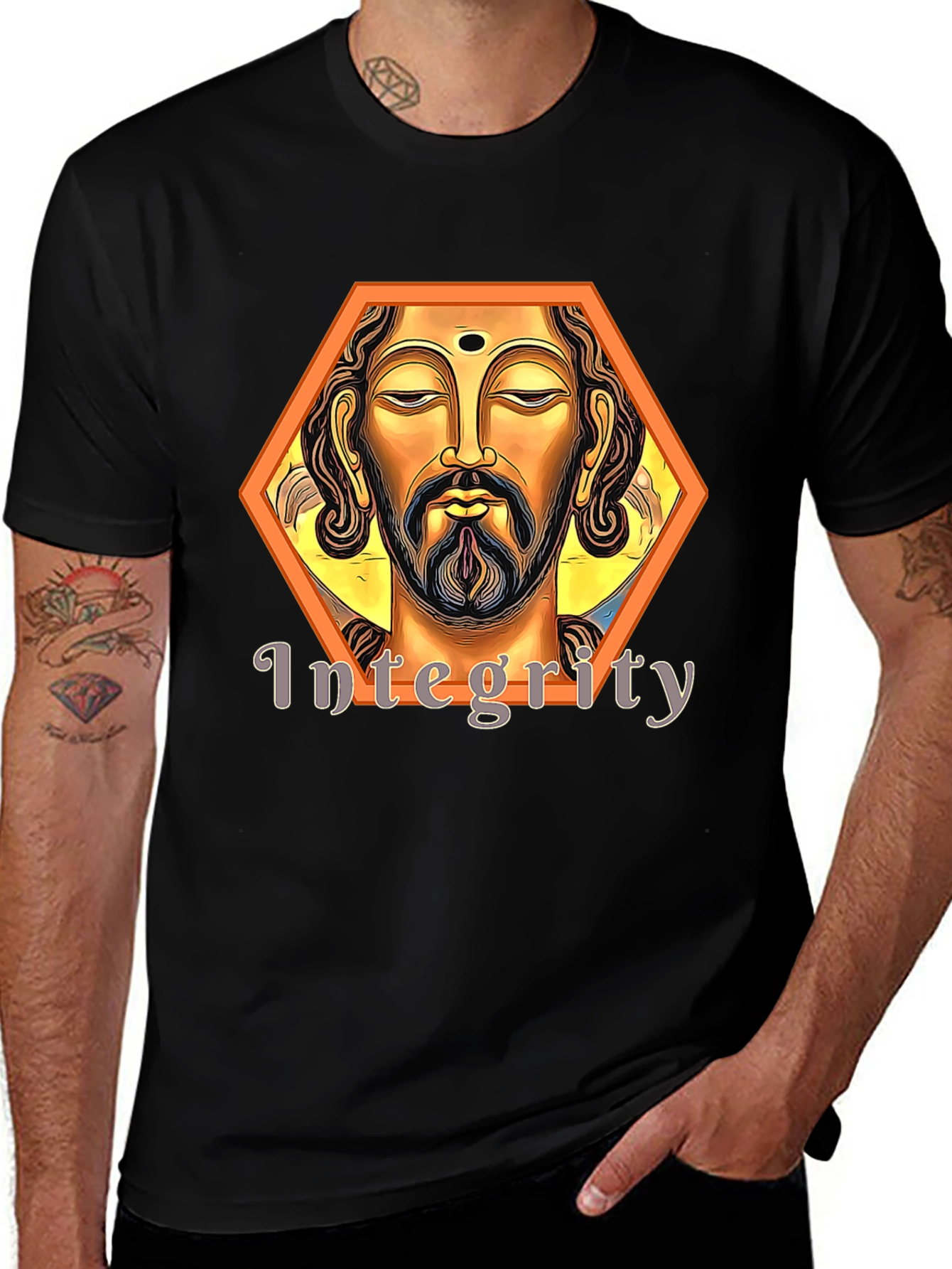 Integrity Graphic Tee - Black Artistic Spiritual Design