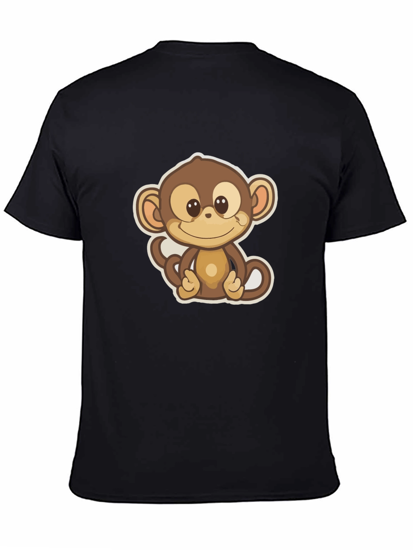 Cute Monkey Graphic Tee - Soft Cotton Blend T-Shirt