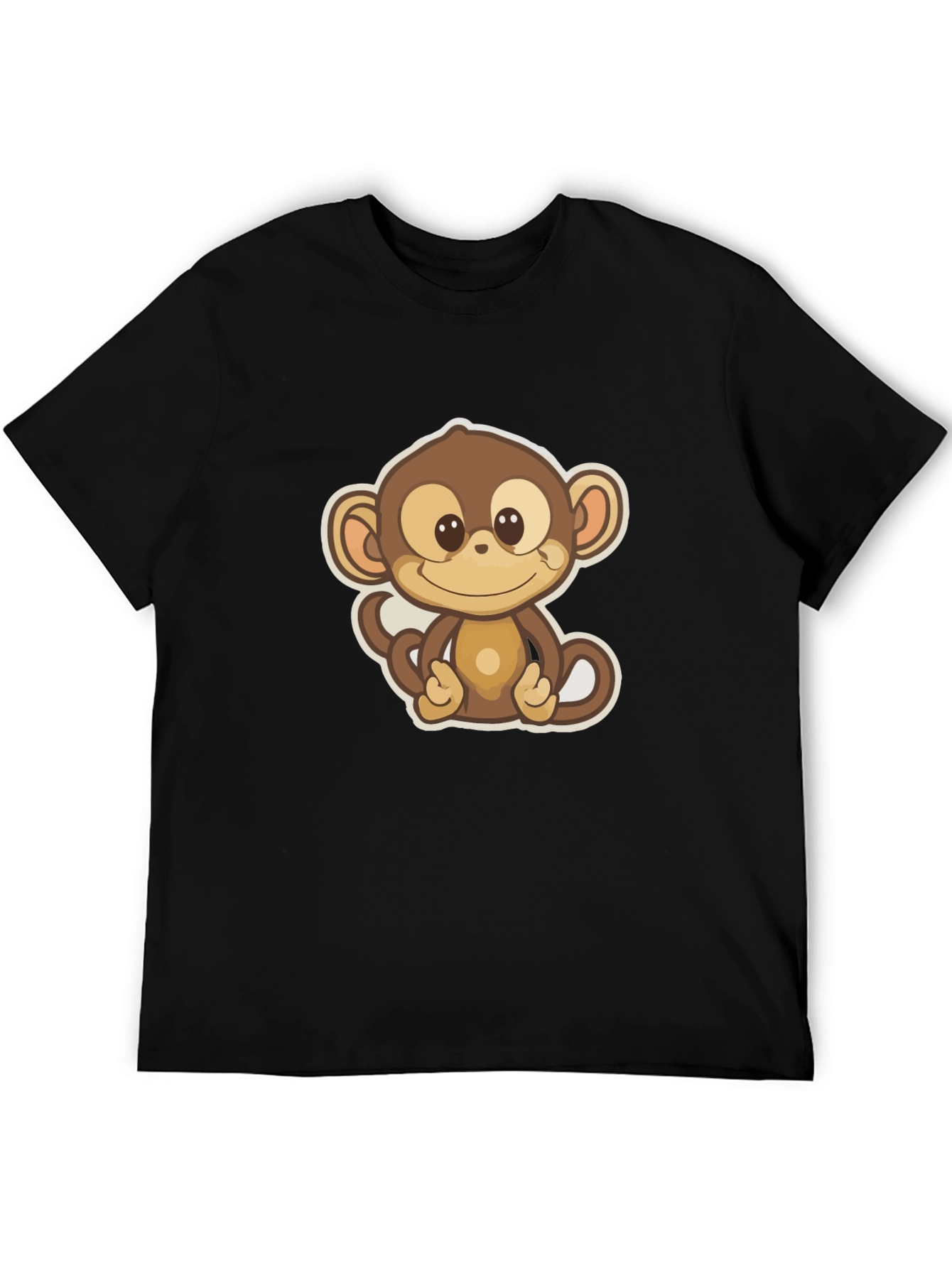 Cute Monkey Graphic Tee - Soft Cotton Blend T-Shirt