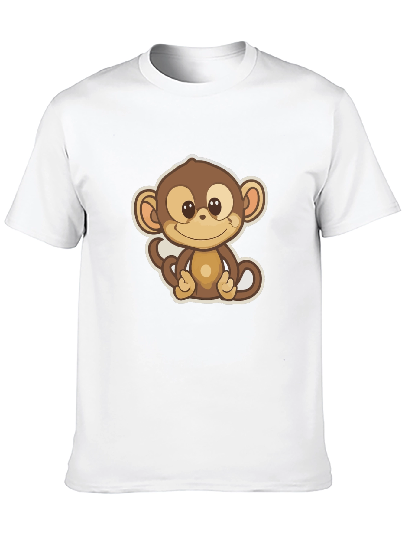 Cute Monkey Graphic Tee - Soft Cotton Blend T-Shirt