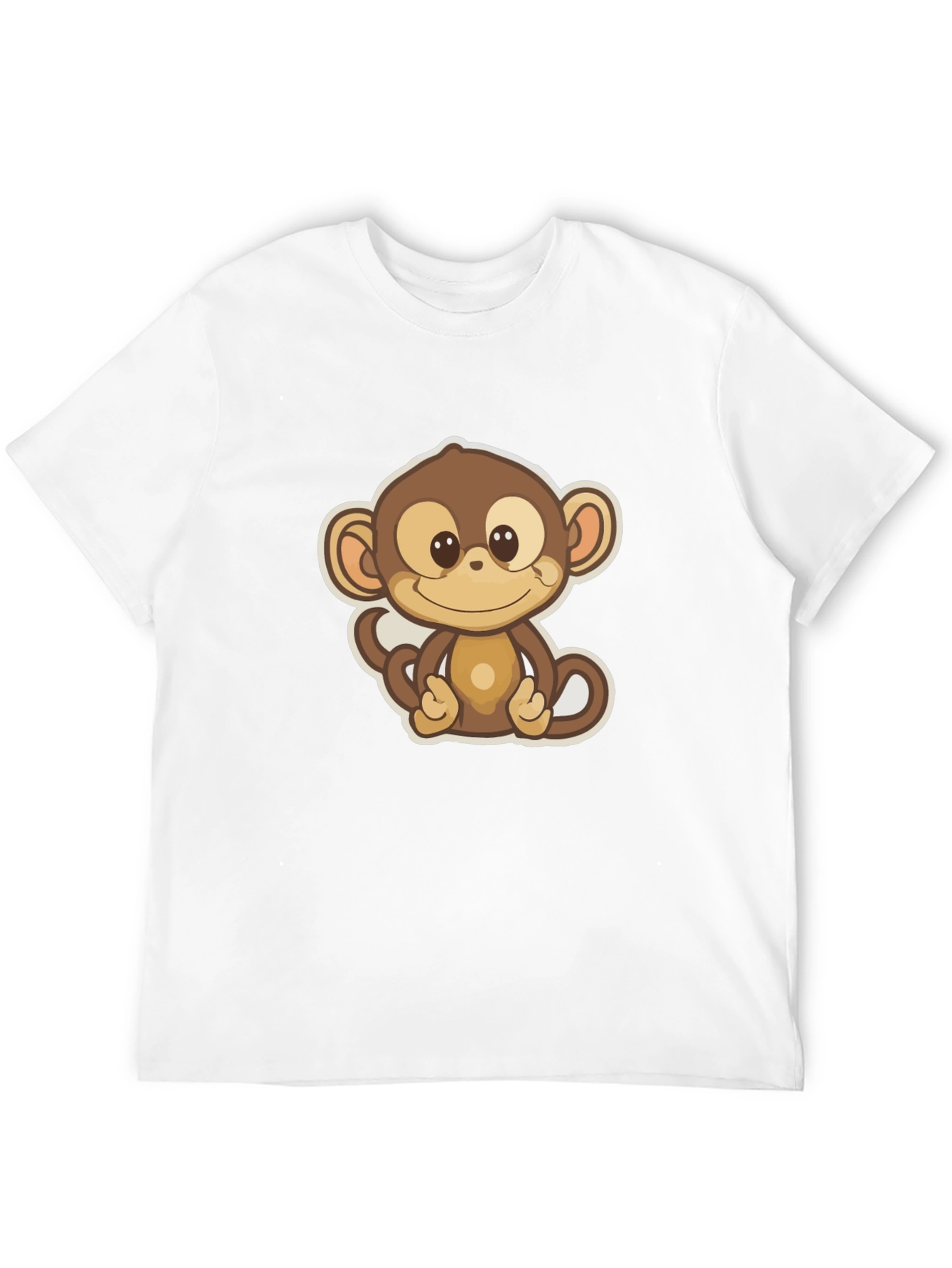 Cute Monkey Graphic Tee - Soft Cotton Blend T-Shirt