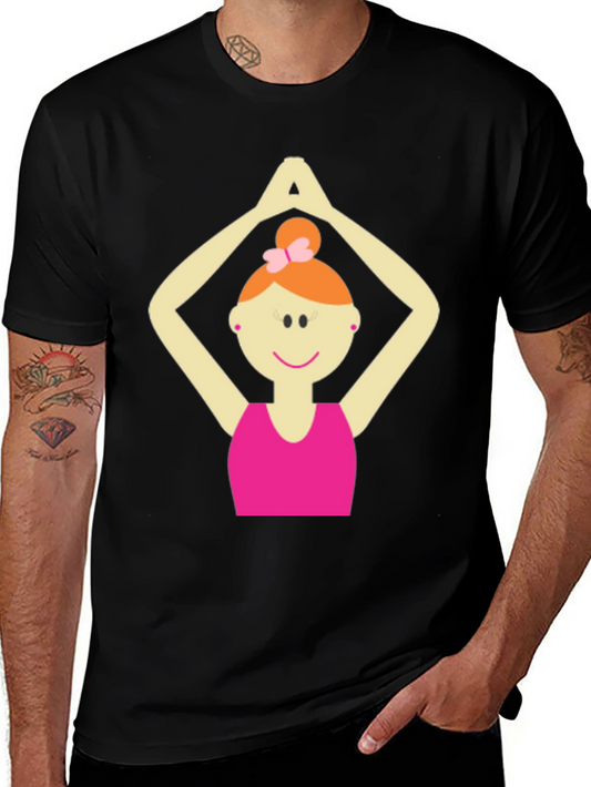 Yoga Girl Graphic Tee - Black Cotton Blend T-Shirt
