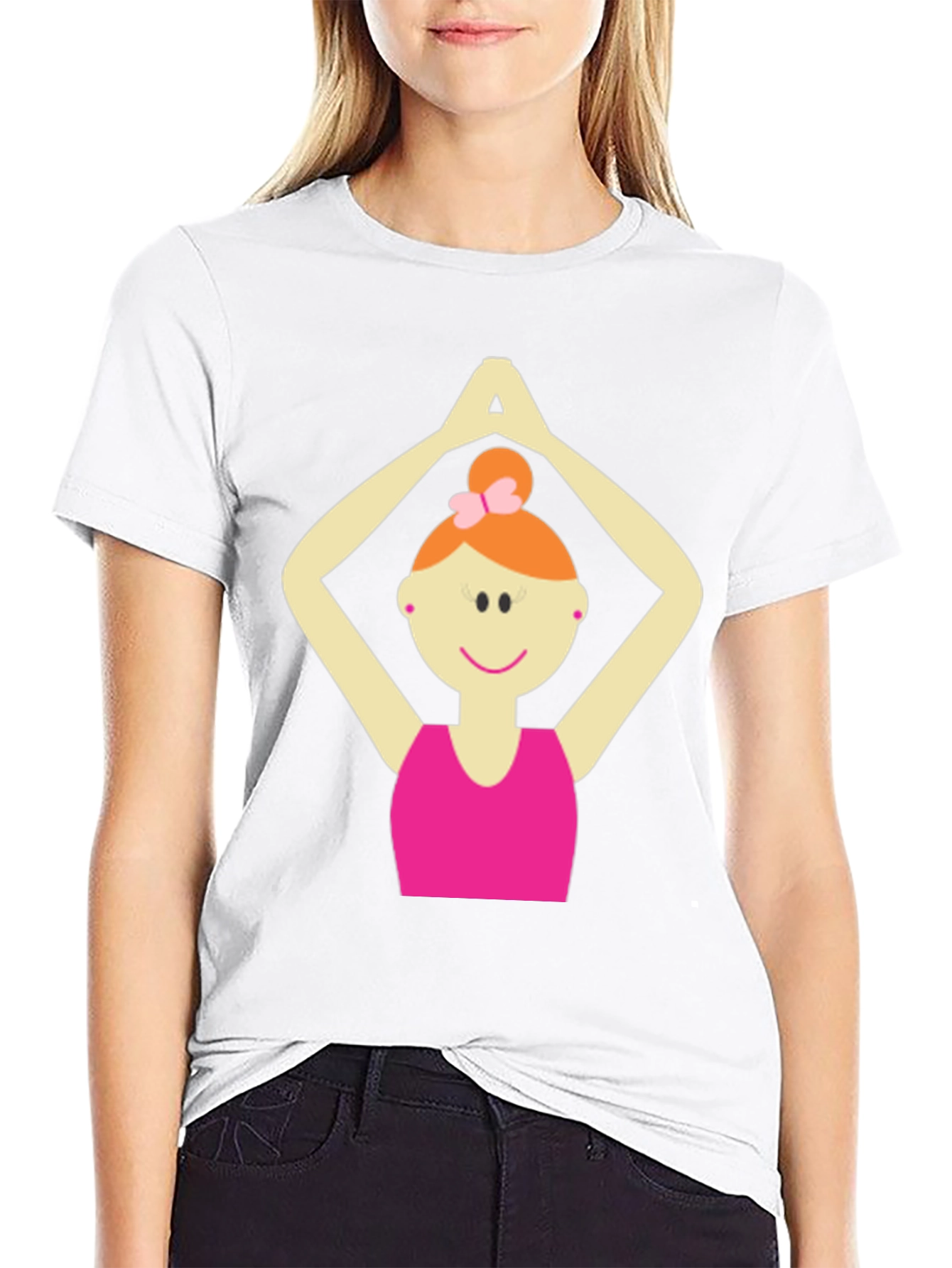 Yoga Girl Graphic Tee - Black Cotton Blend T-Shirt