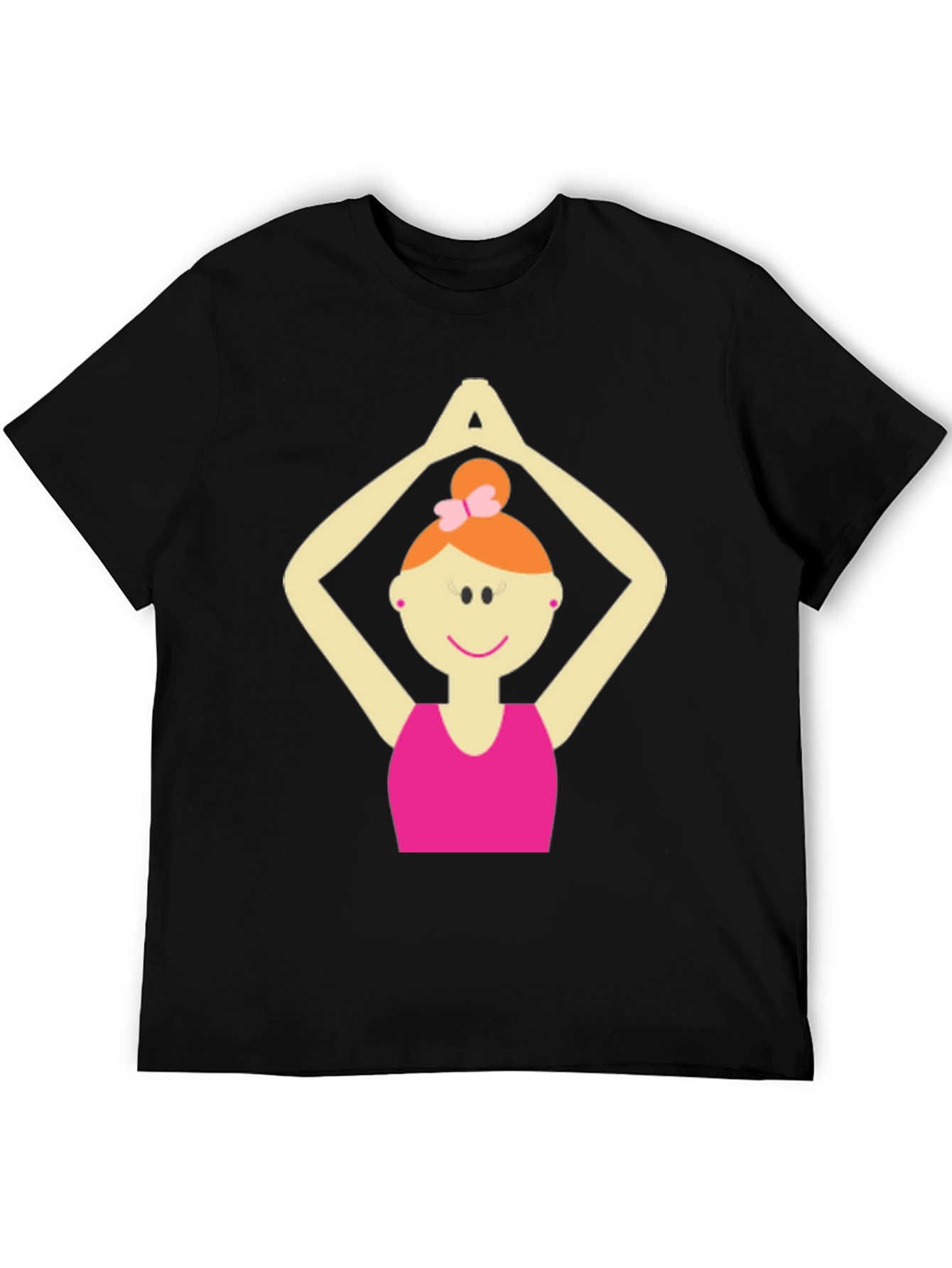 Yoga Girl Graphic Tee - Black Cotton Blend T-Shirt