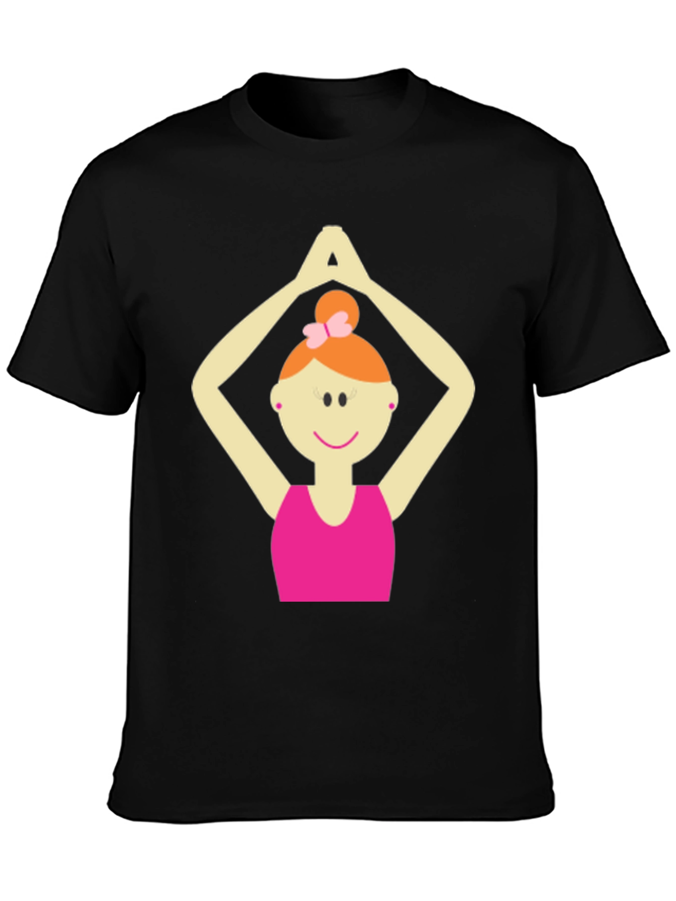 Yoga Girl Graphic Tee - Black Cotton Blend T-Shirt