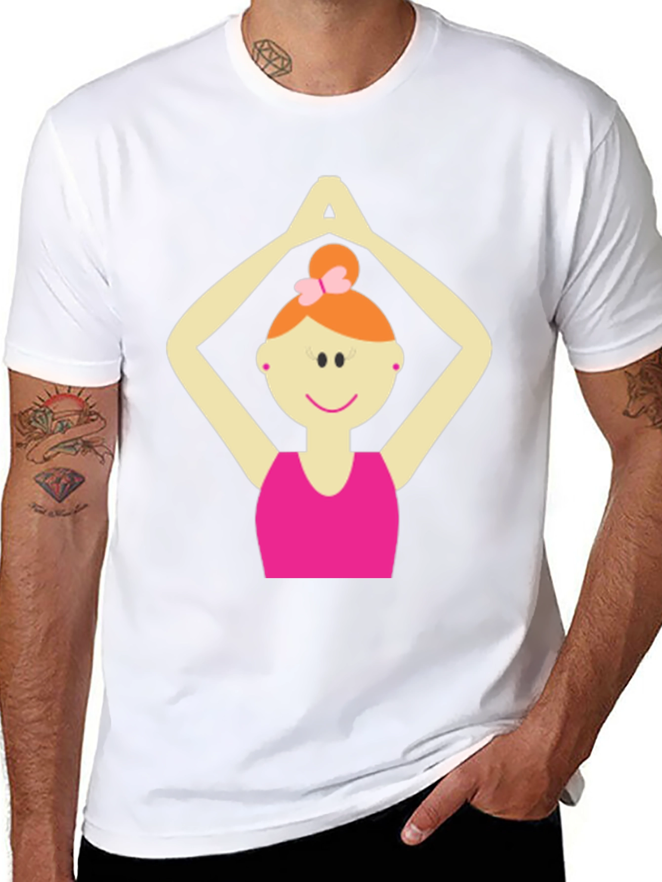 Yoga Girl Graphic Tee - Black Cotton Blend T-Shirt