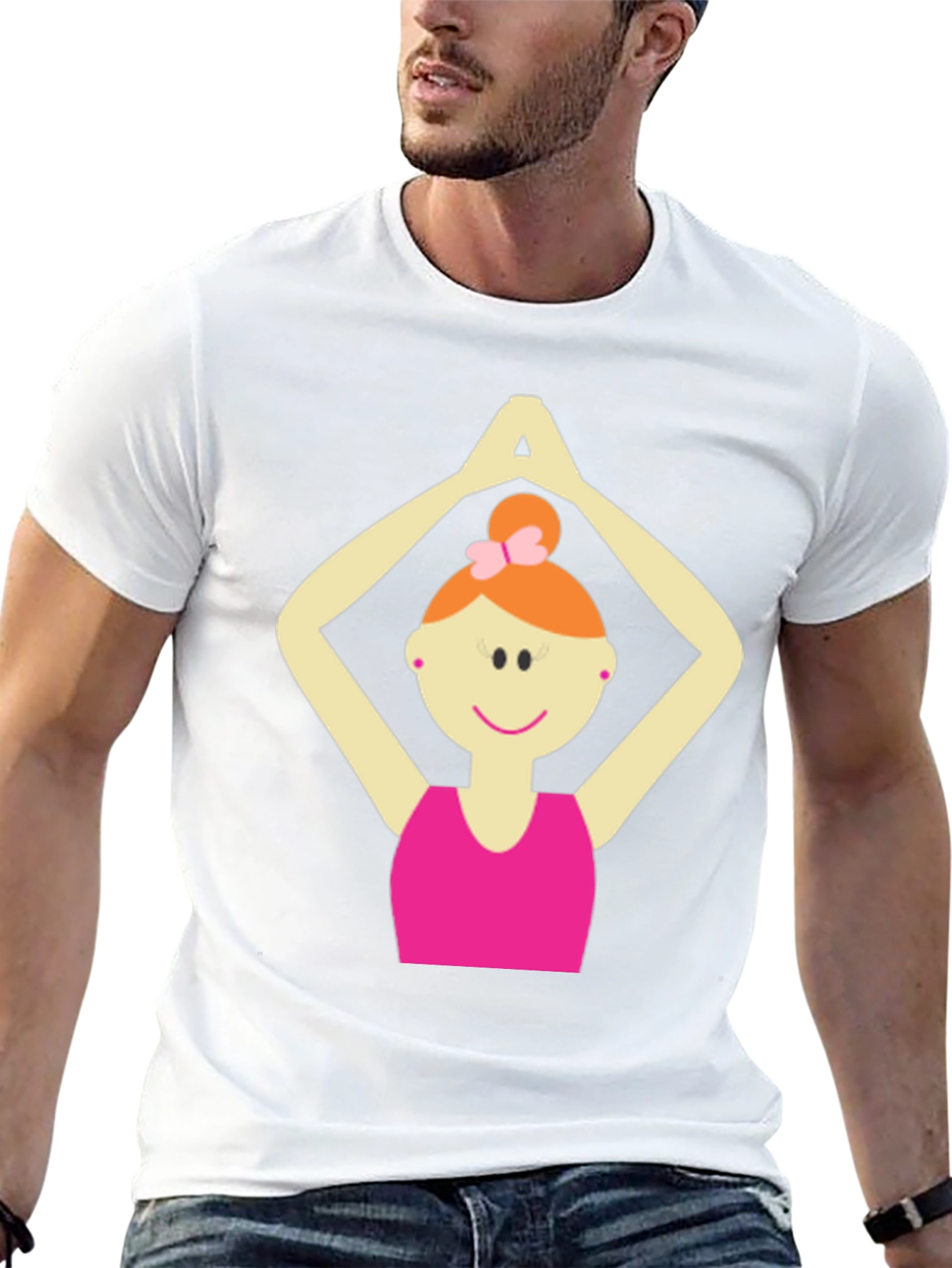 Yoga Girl Graphic Tee - Black Cotton Blend T-Shirt