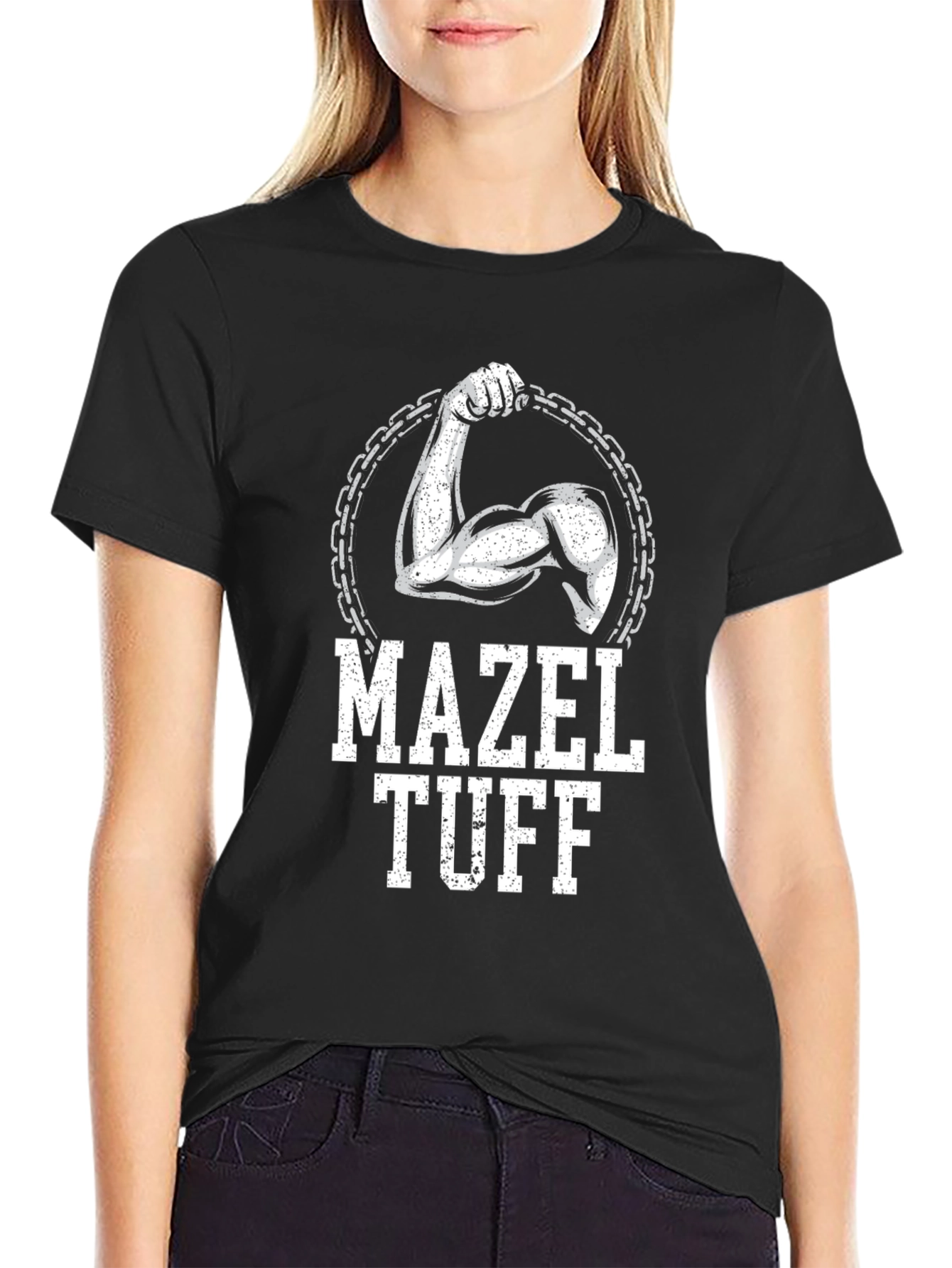 Mazel Tuff Black Graphic T-Shirt - Fitness Apparel