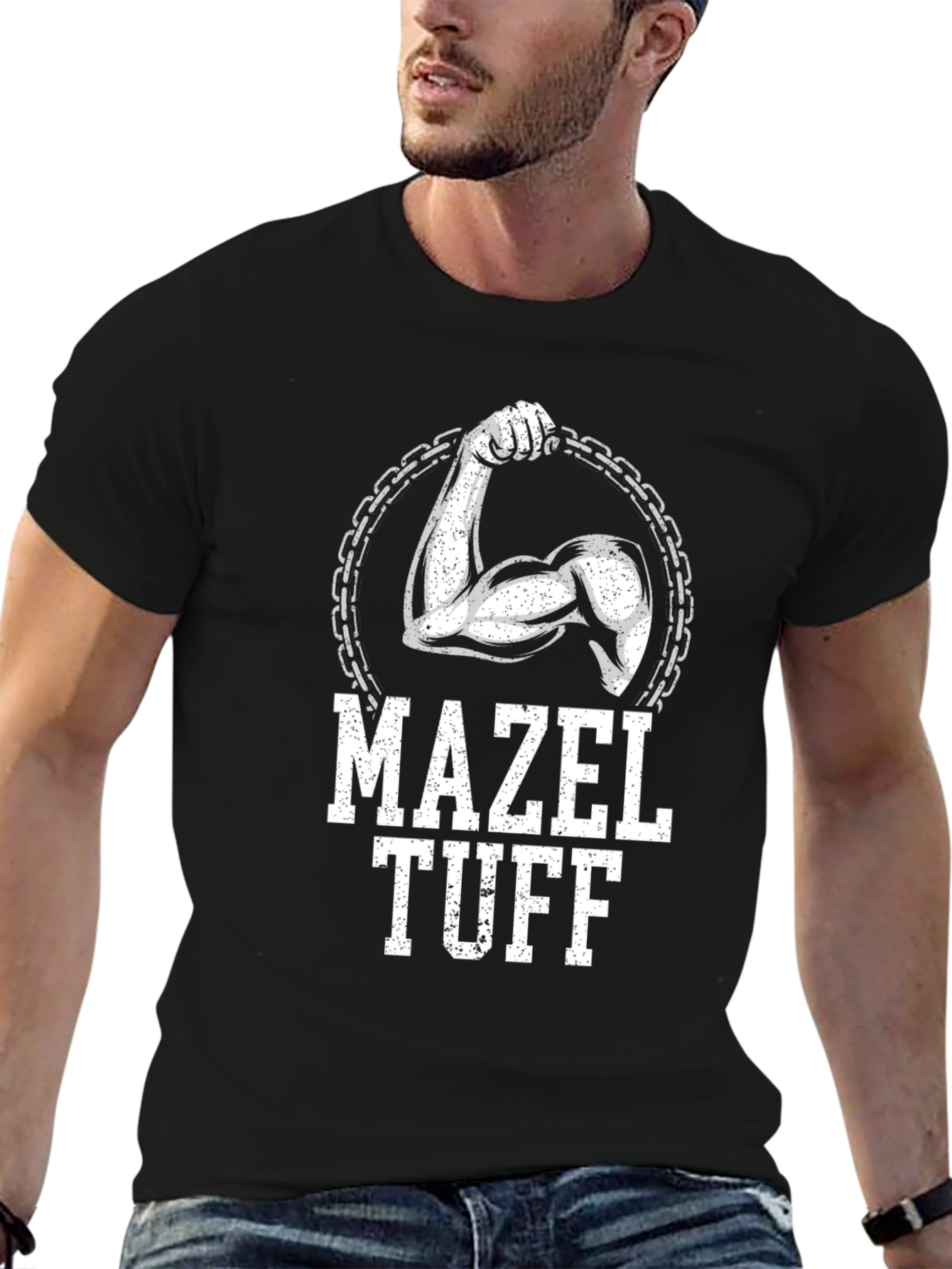 Mazel Tuff Black Graphic T-Shirt - Fitness Apparel