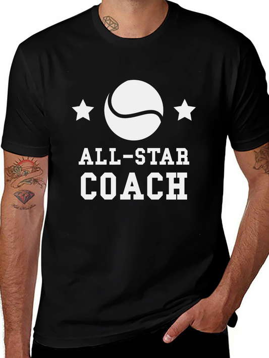 All-Star Coach Graphic Tee - Black Cotton T-Shirt