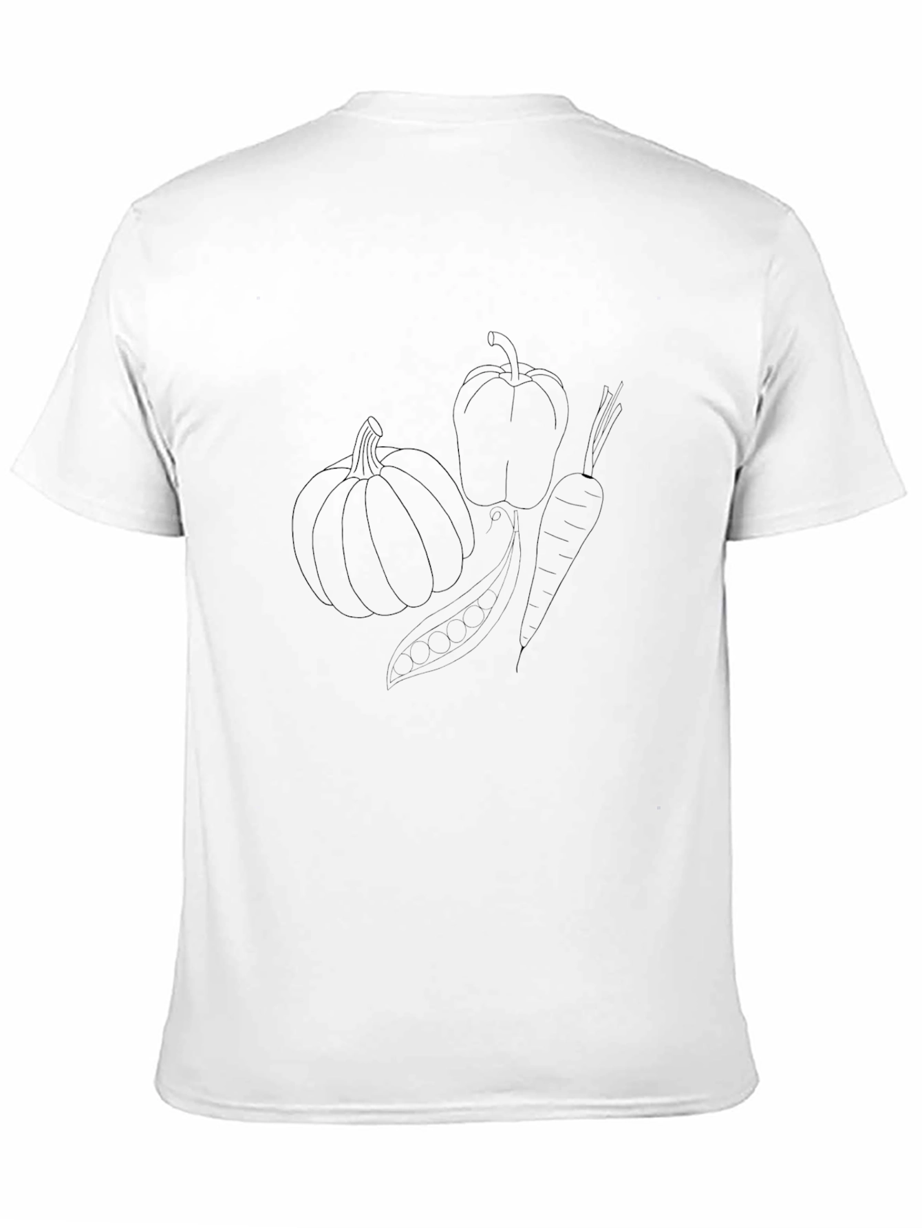 Vegetable Outline Black T-Shirt