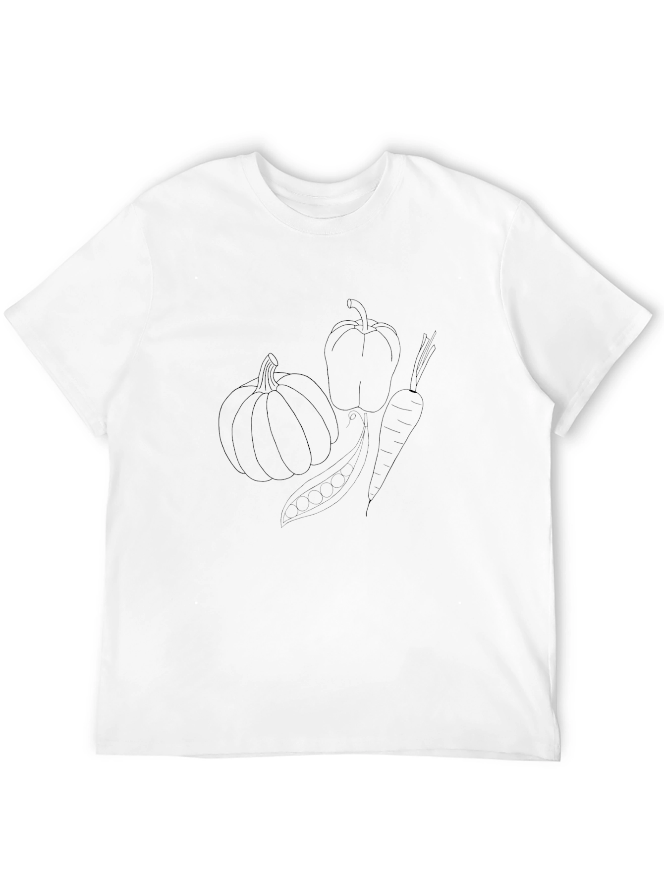 Vegetable Outline Black T-Shirt