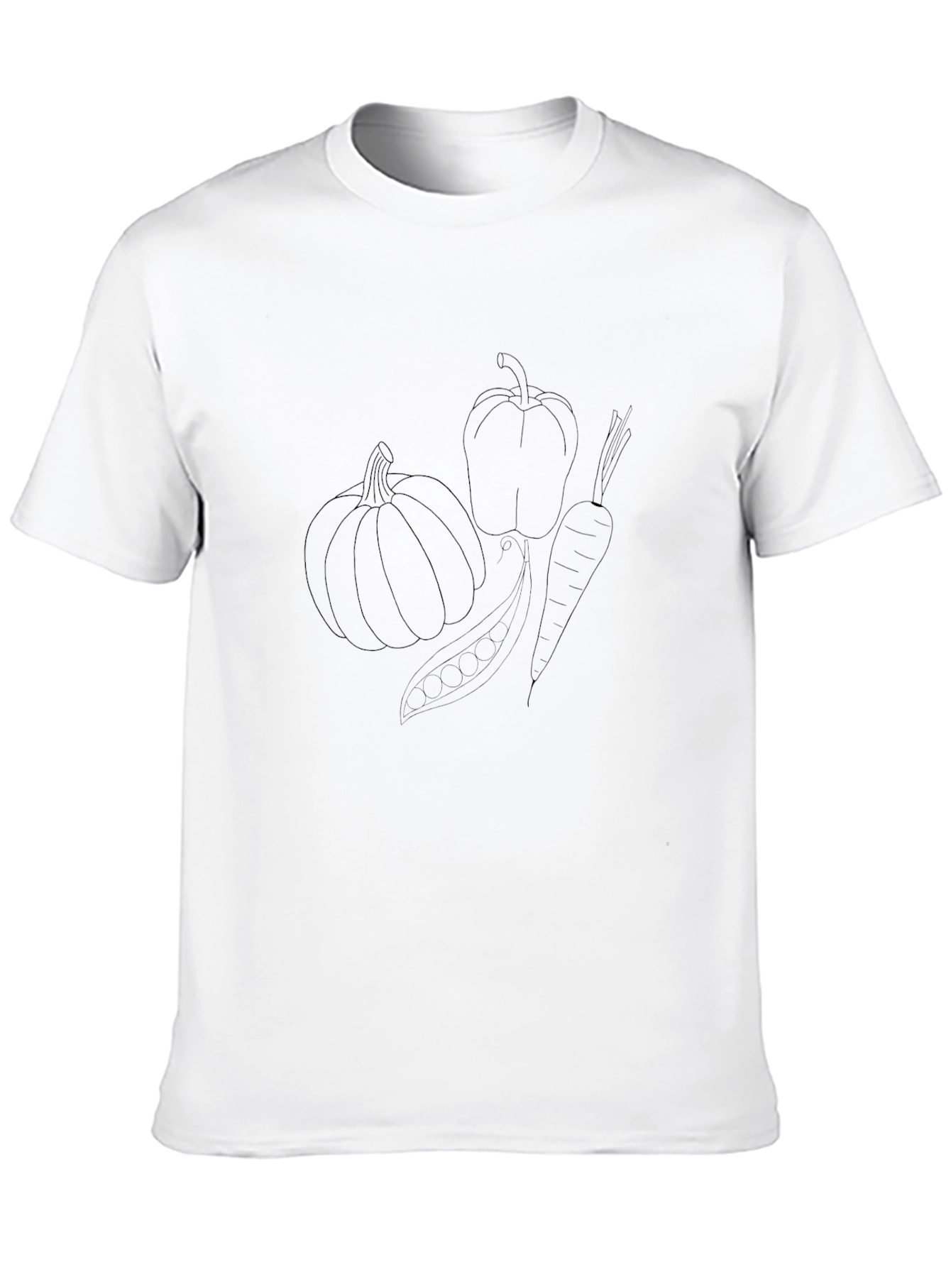 Vegetable Outline Black T-Shirt