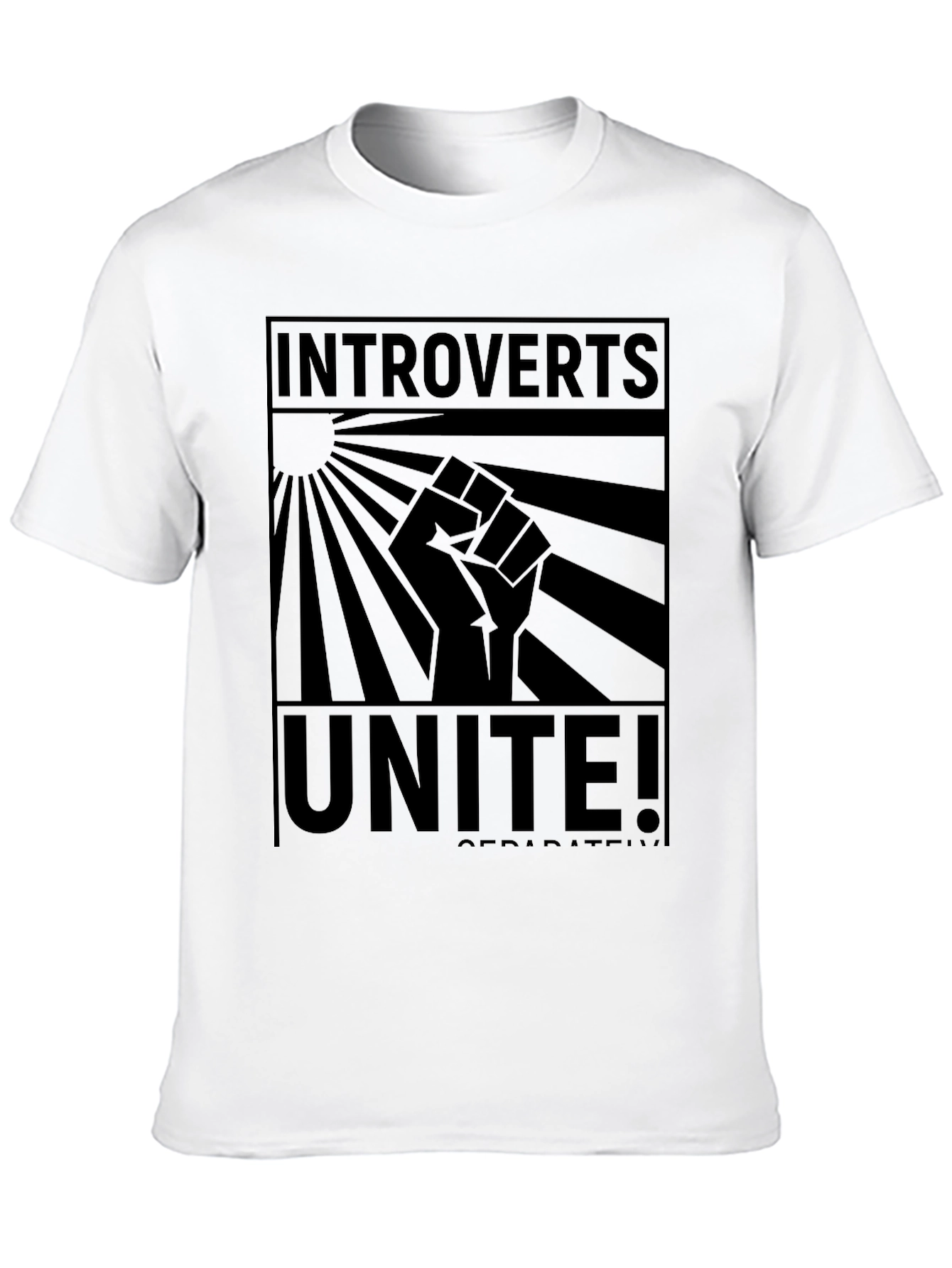 Introverts Unite! Black Graphic Tee - Soft Cotton Blend