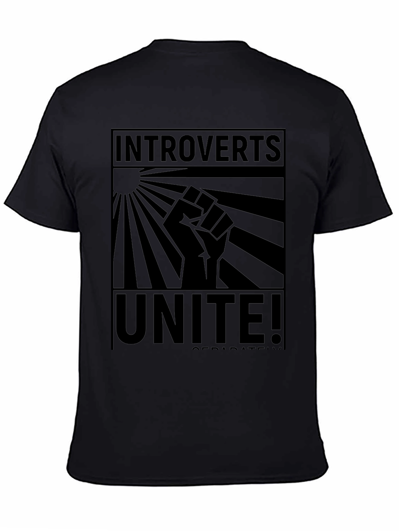 Introverts Unite! Black Graphic Tee - Soft Cotton Blend