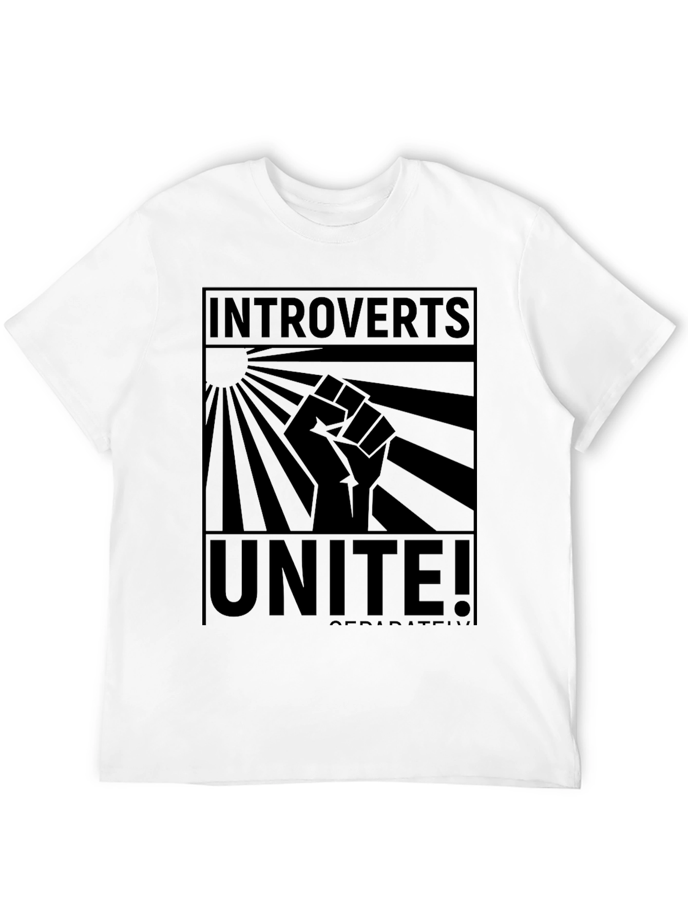 Introverts Unite! Black Graphic Tee - Soft Cotton Blend