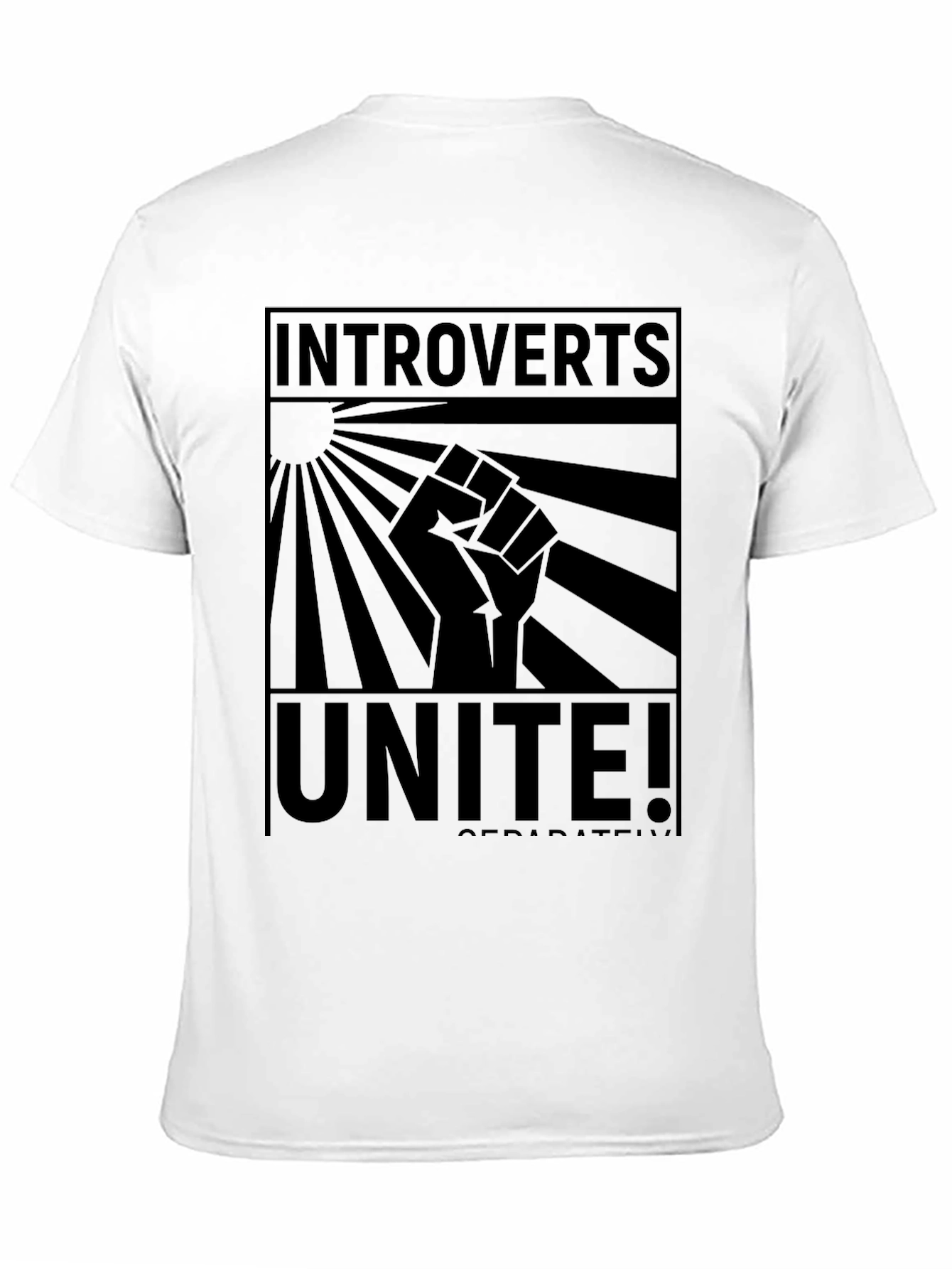 Introverts Unite! Black Graphic Tee - Soft Cotton Blend