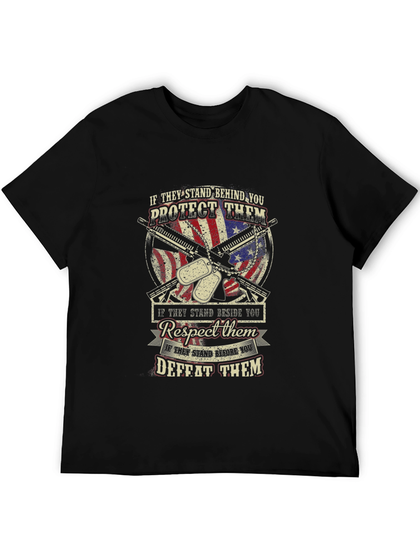 Patriotic T-Shirt: Stand Behind Protect