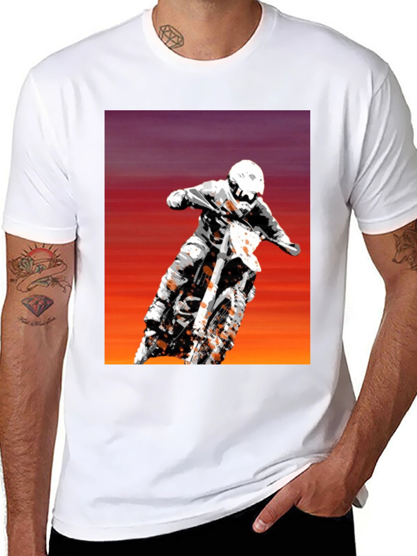 Motocross Rider Graphic Tee - Black