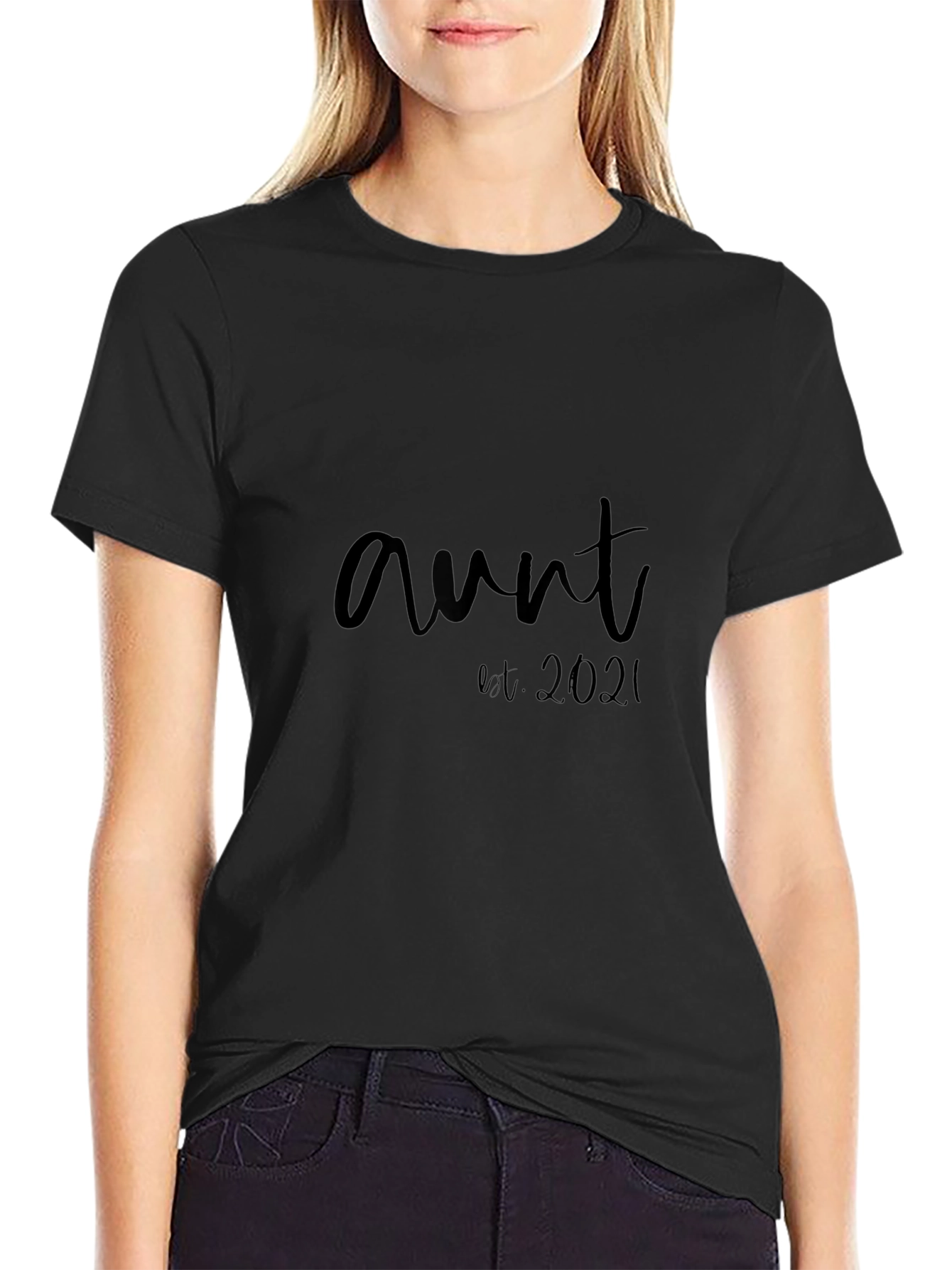 Aunt Est. 2021 Black T-Shirt