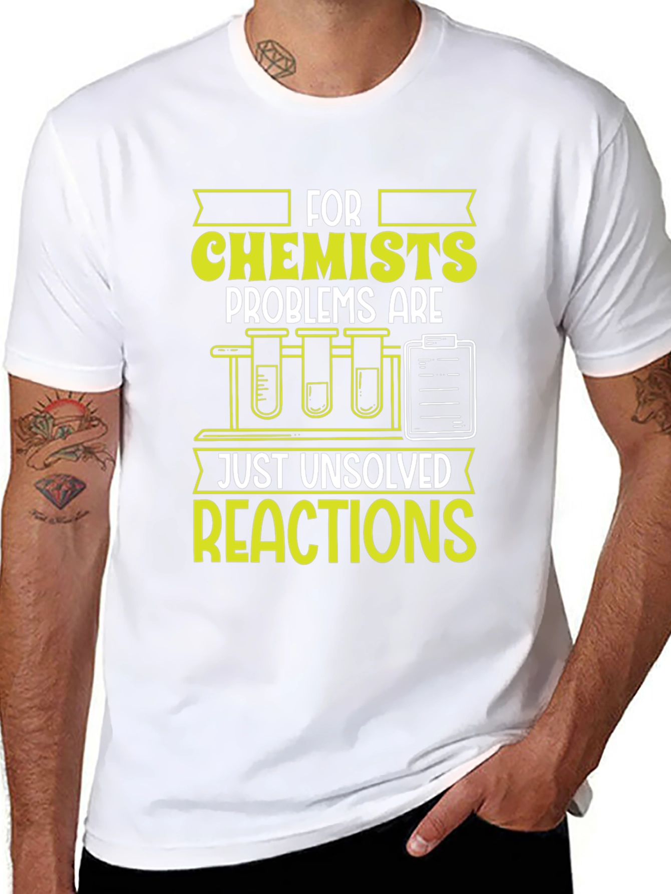 Chemist T-Shirt: Unsolved Reactions Science Tee