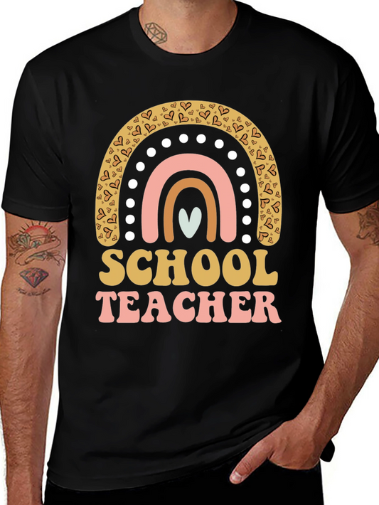 School Teacher Rainbow Heart T-Shirt