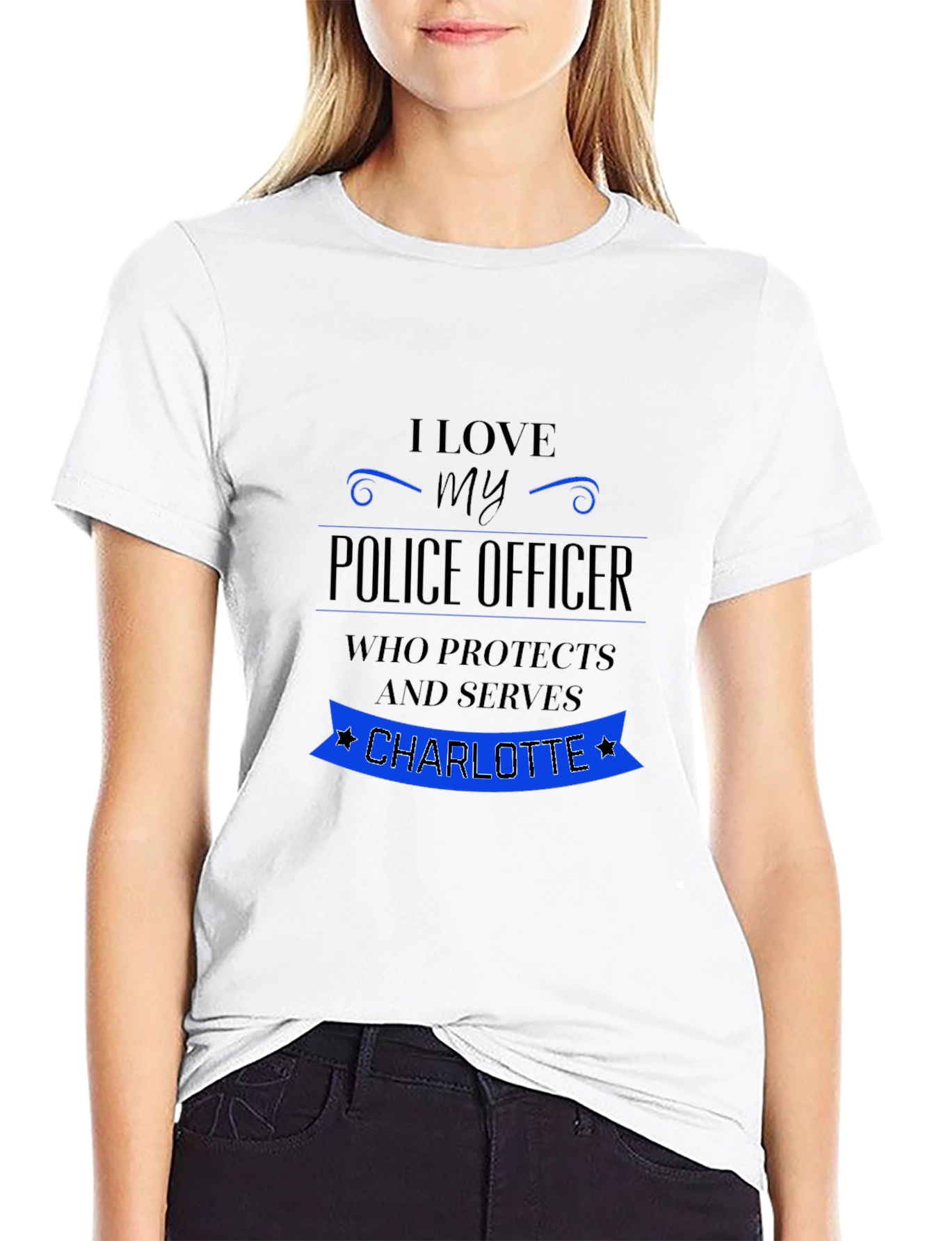 I Love My Police Officer T-Shirt - Charlotte