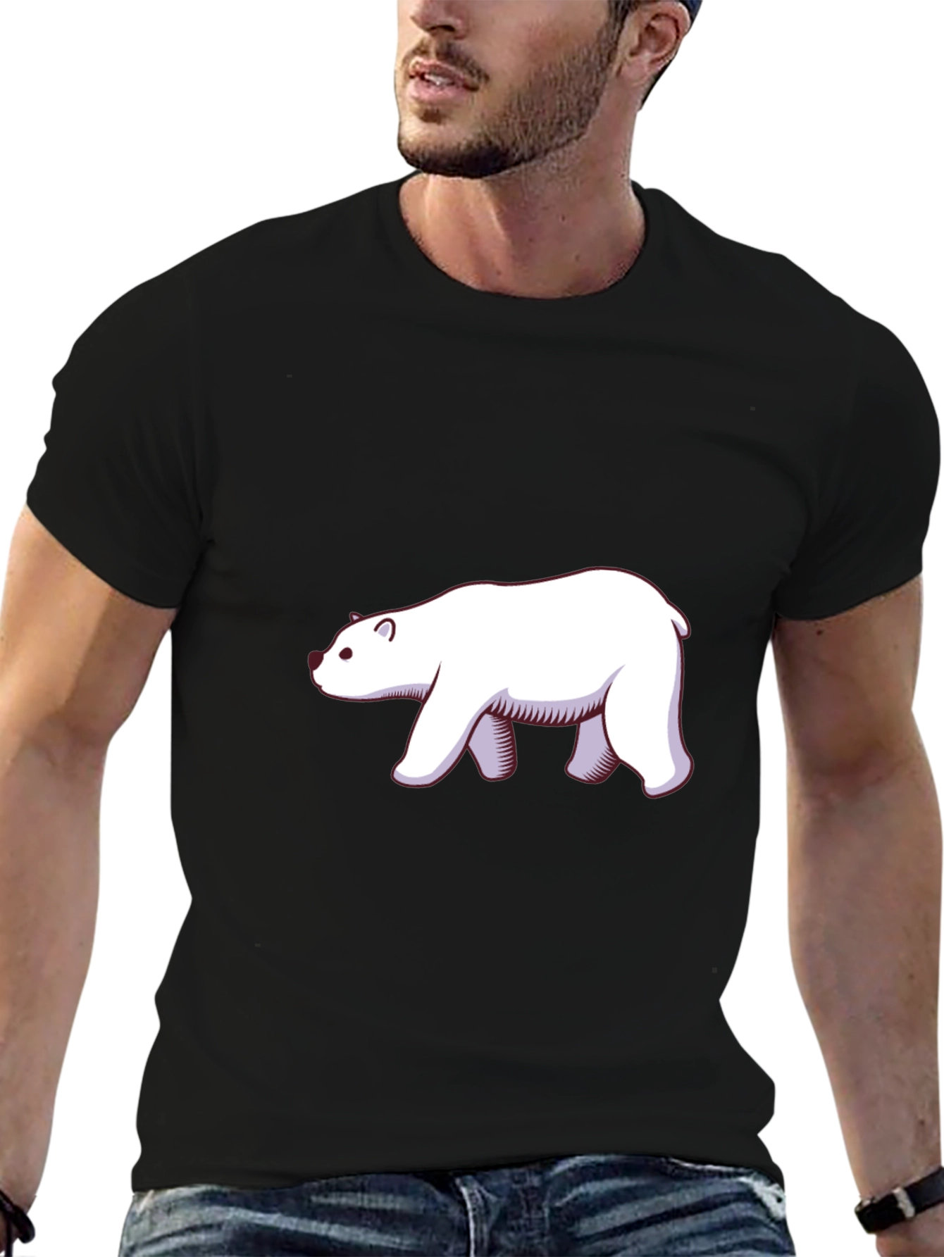 Cool Bear Graphic Tee - Black Cotton T-Shirt