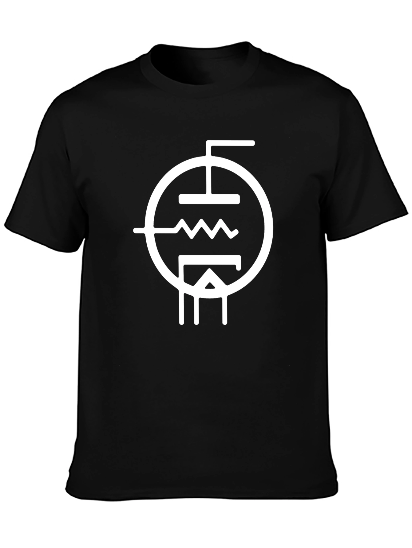 Vacuum Tube Symbol T-Shirt - Black Cotton Tee