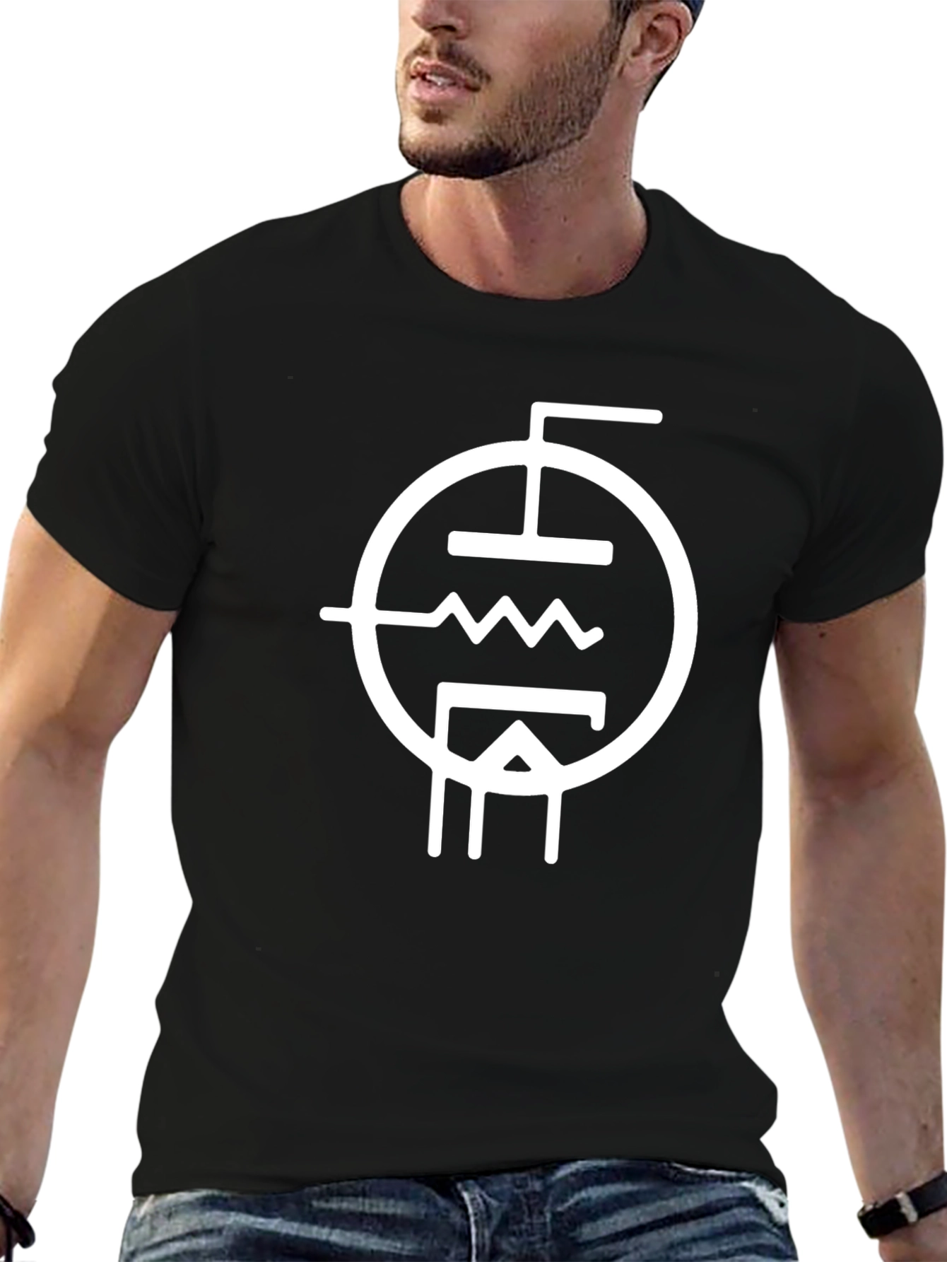 Vacuum Tube Symbol T-Shirt - Black Cotton Tee
