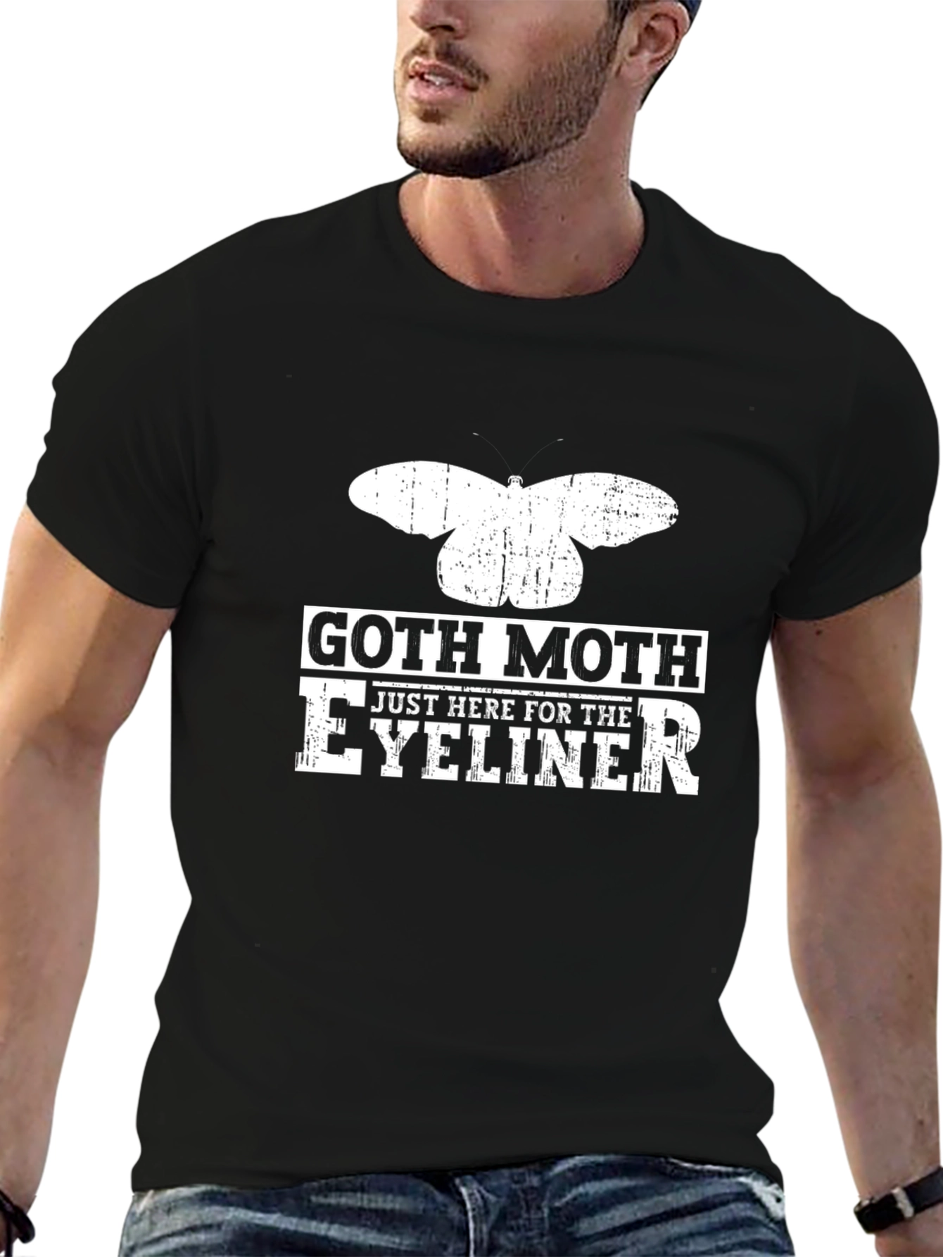 Goth Moth Eyeliner Graphic T-Shirt