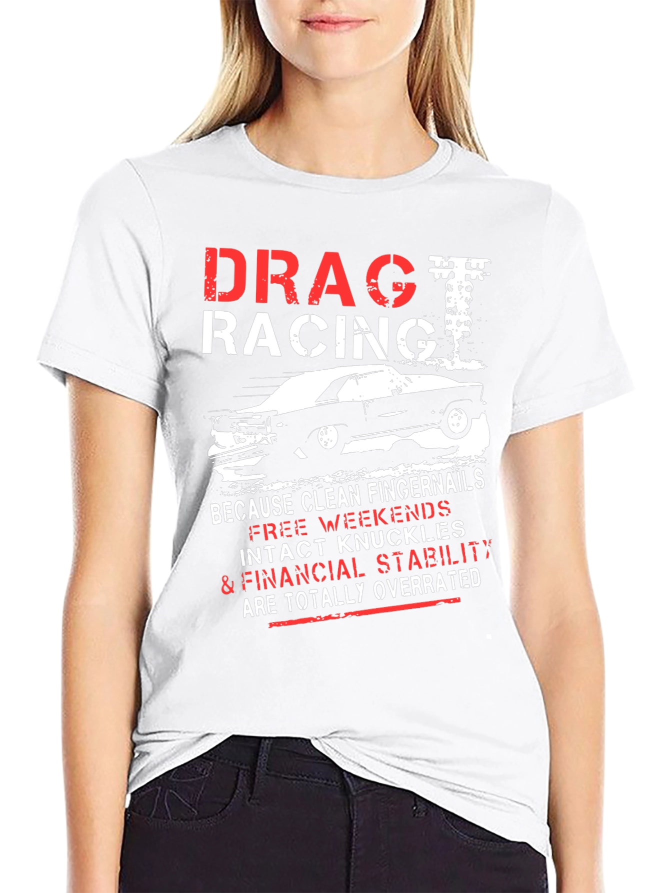 Drag Racing Graphic T-Shirt - Intact Knuckles Overrated Tee