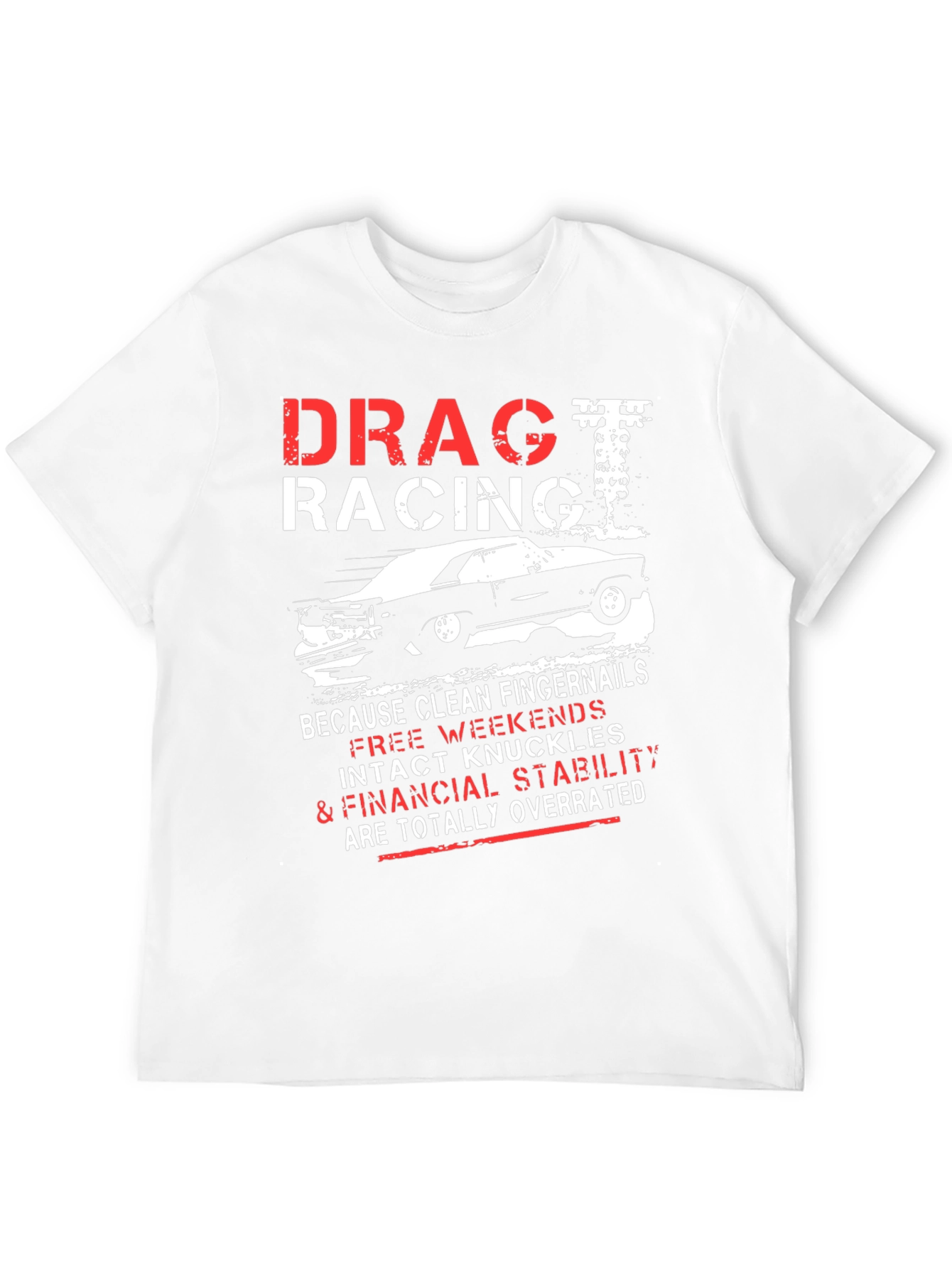 Drag Racing Graphic T-Shirt - Intact Knuckles Overrated Tee