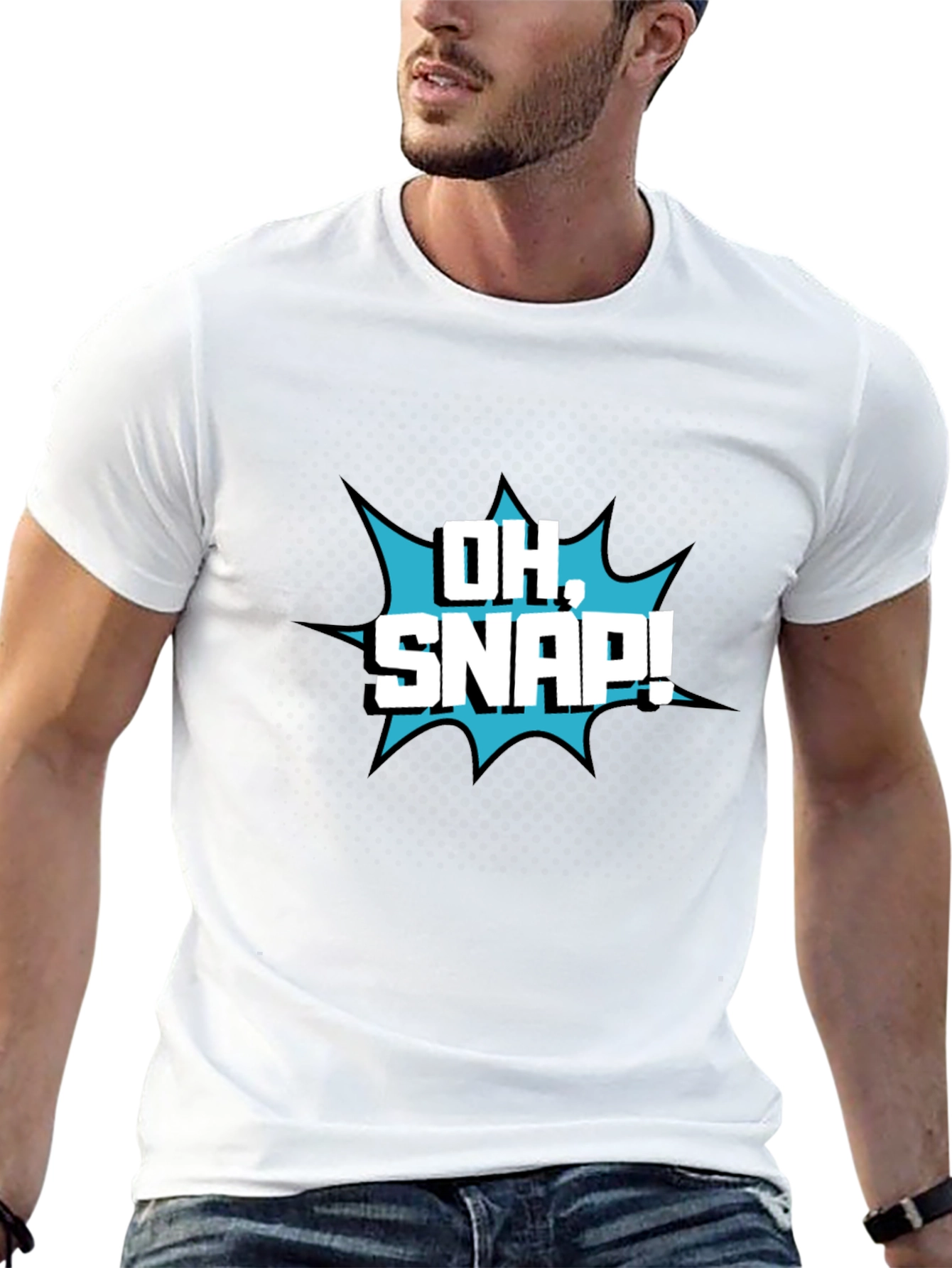 Oh Snap! Graphic T-Shirt - Black Crew Neck Tee