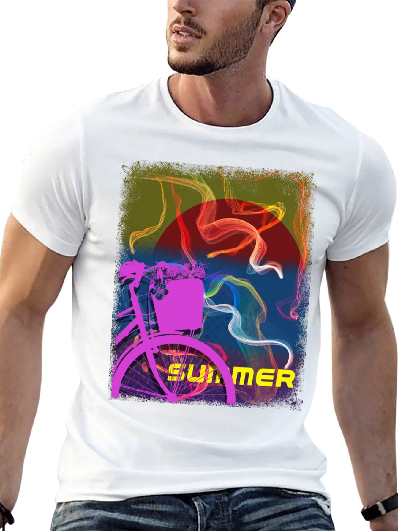 Summer Bike Graphic Tee - Stylish Black T-Shirt