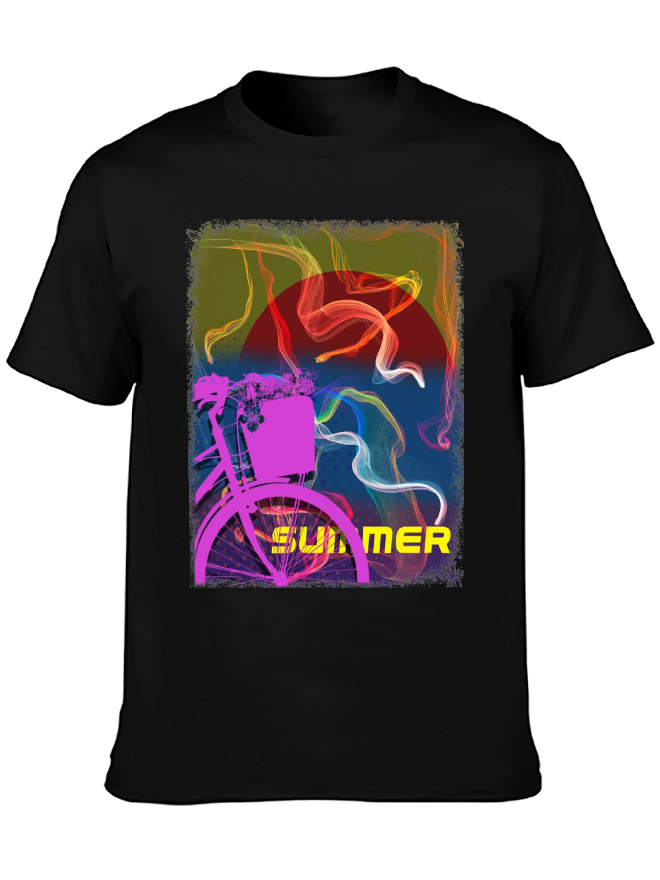 Summer Bike Graphic Tee - Stylish Black T-Shirt