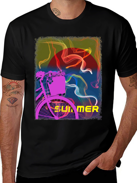 Summer Bike Graphic Tee - Stylish Black T-Shirt