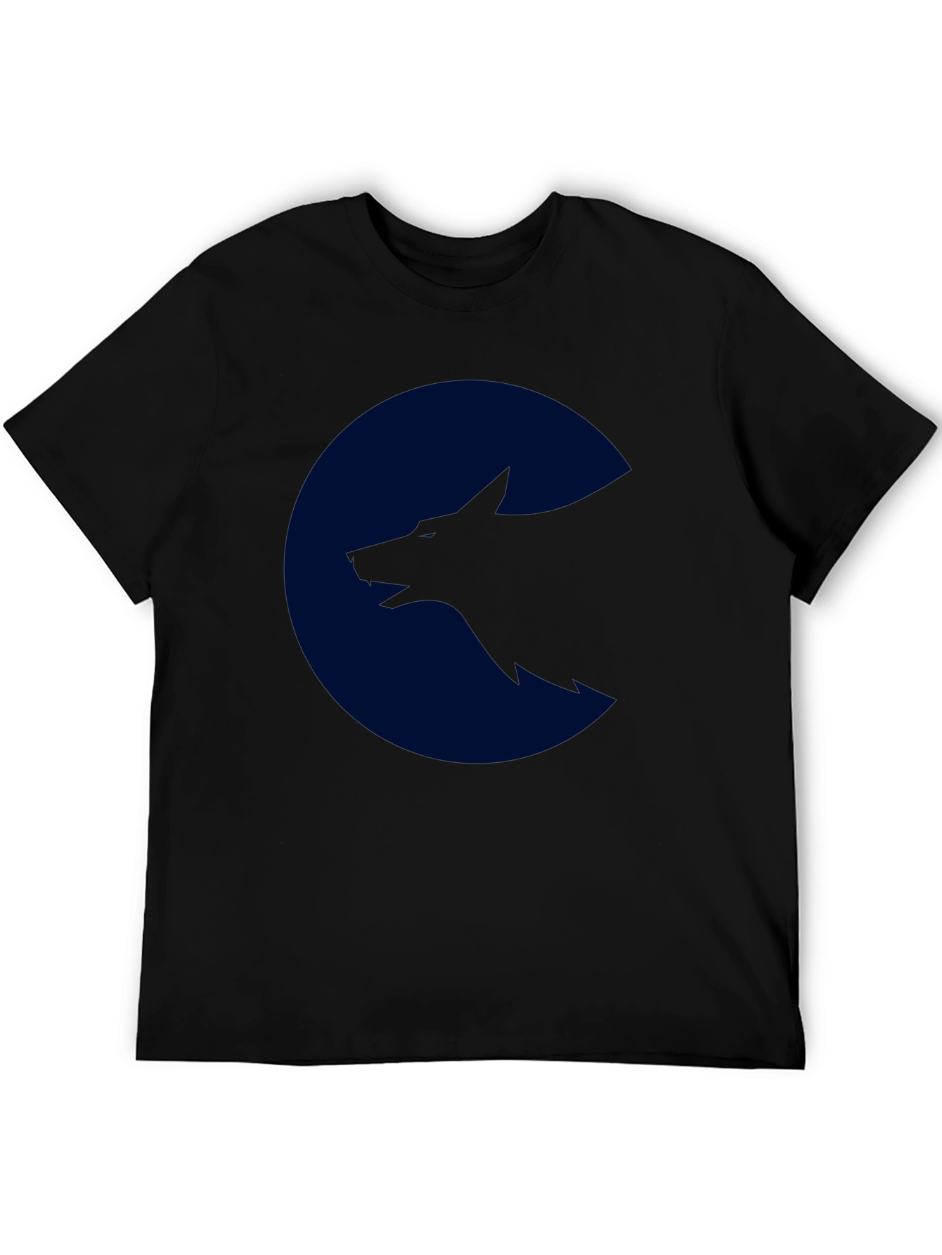 Wolf Silhouette Graphic Black T-Shirt