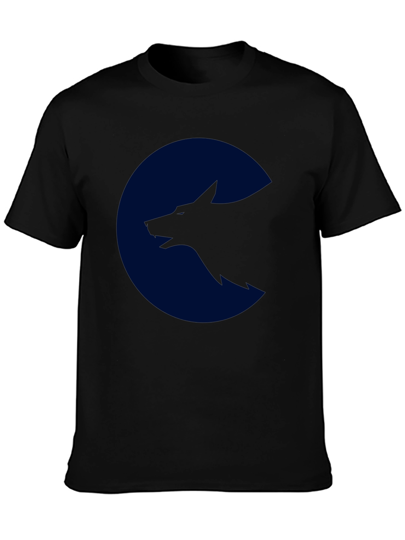 Wolf Silhouette Graphic Black T-Shirt