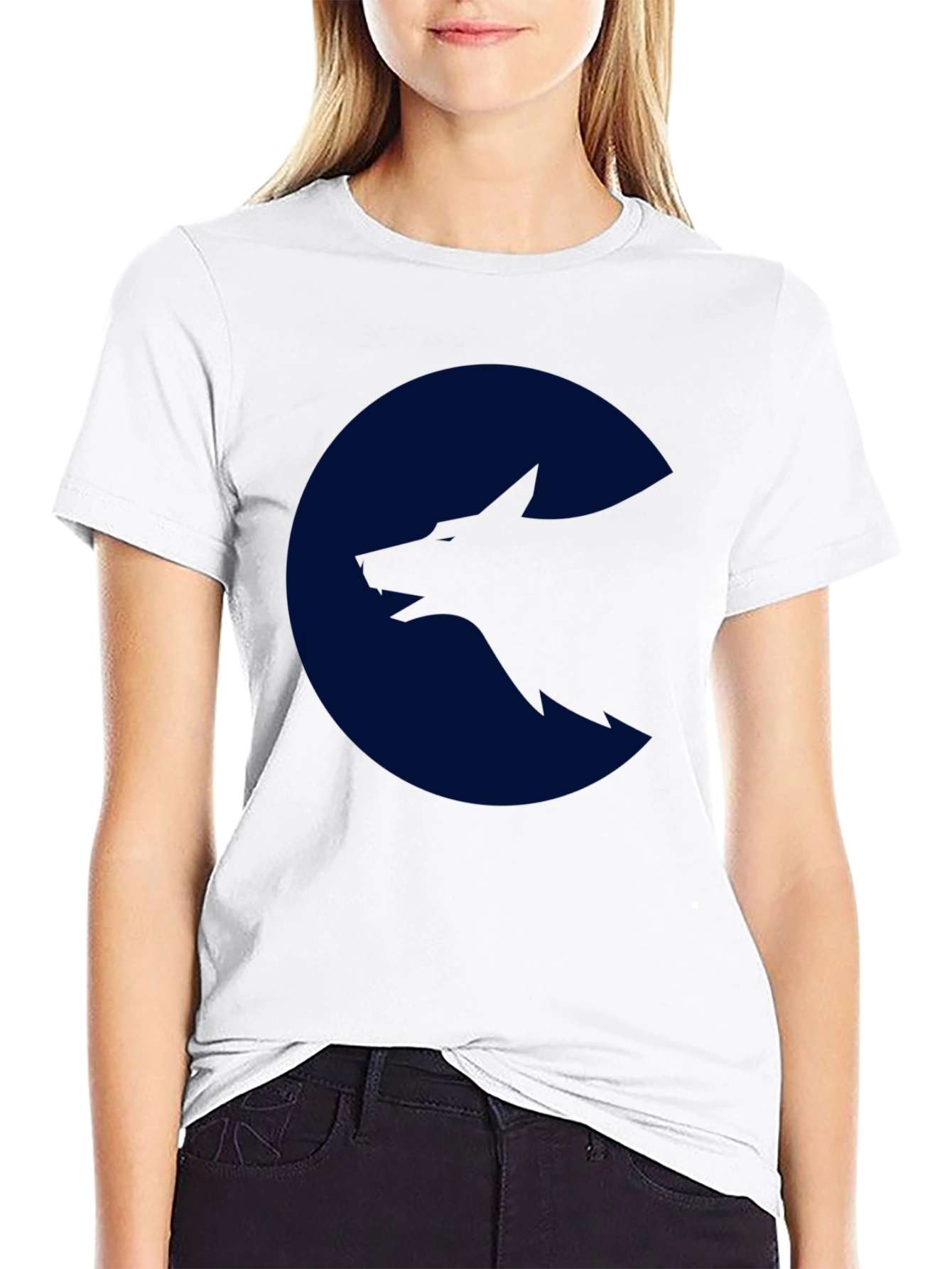 Wolf Silhouette Graphic Black T-Shirt