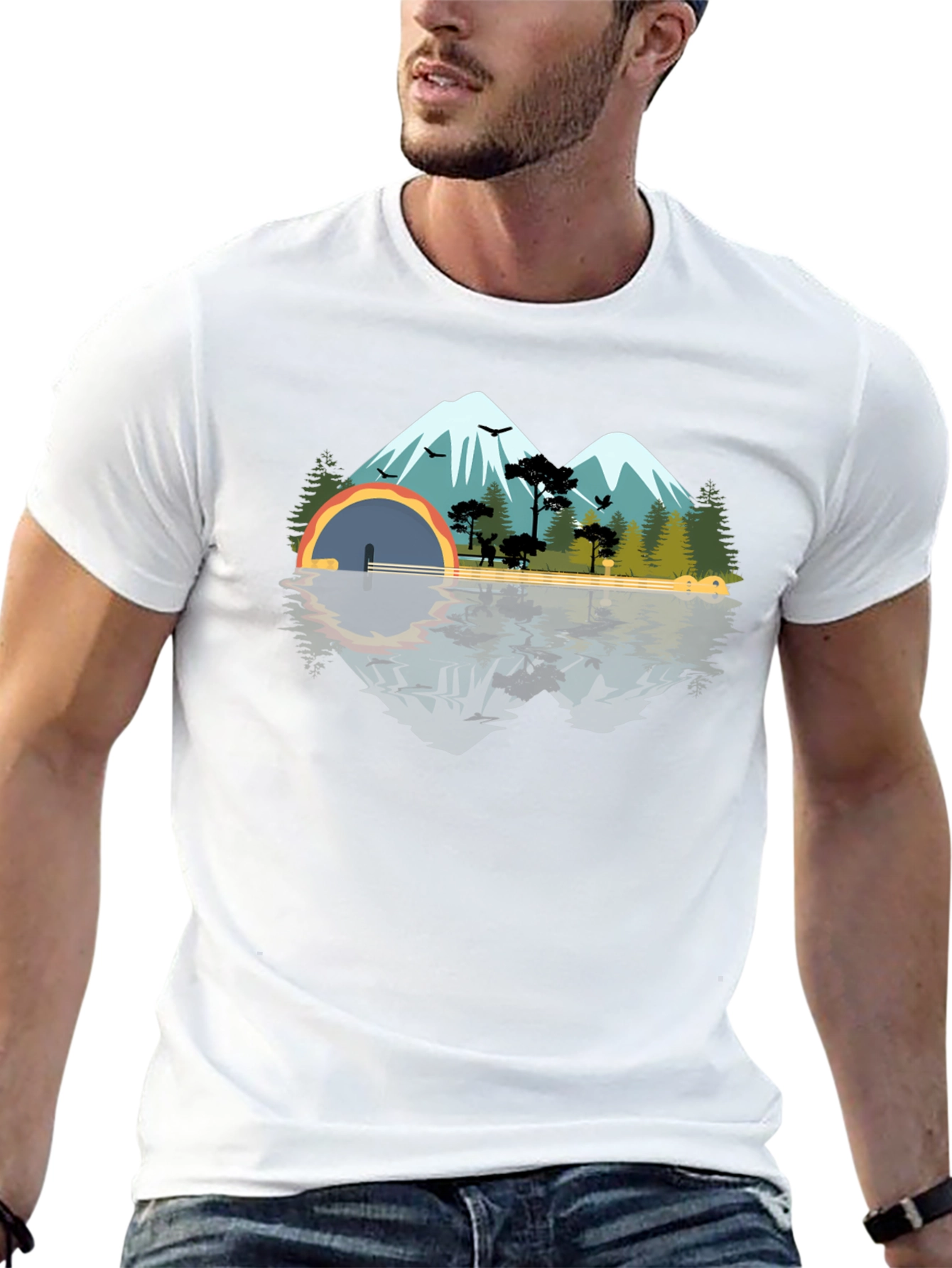Mountain & Lake Reflection Graphic Tee