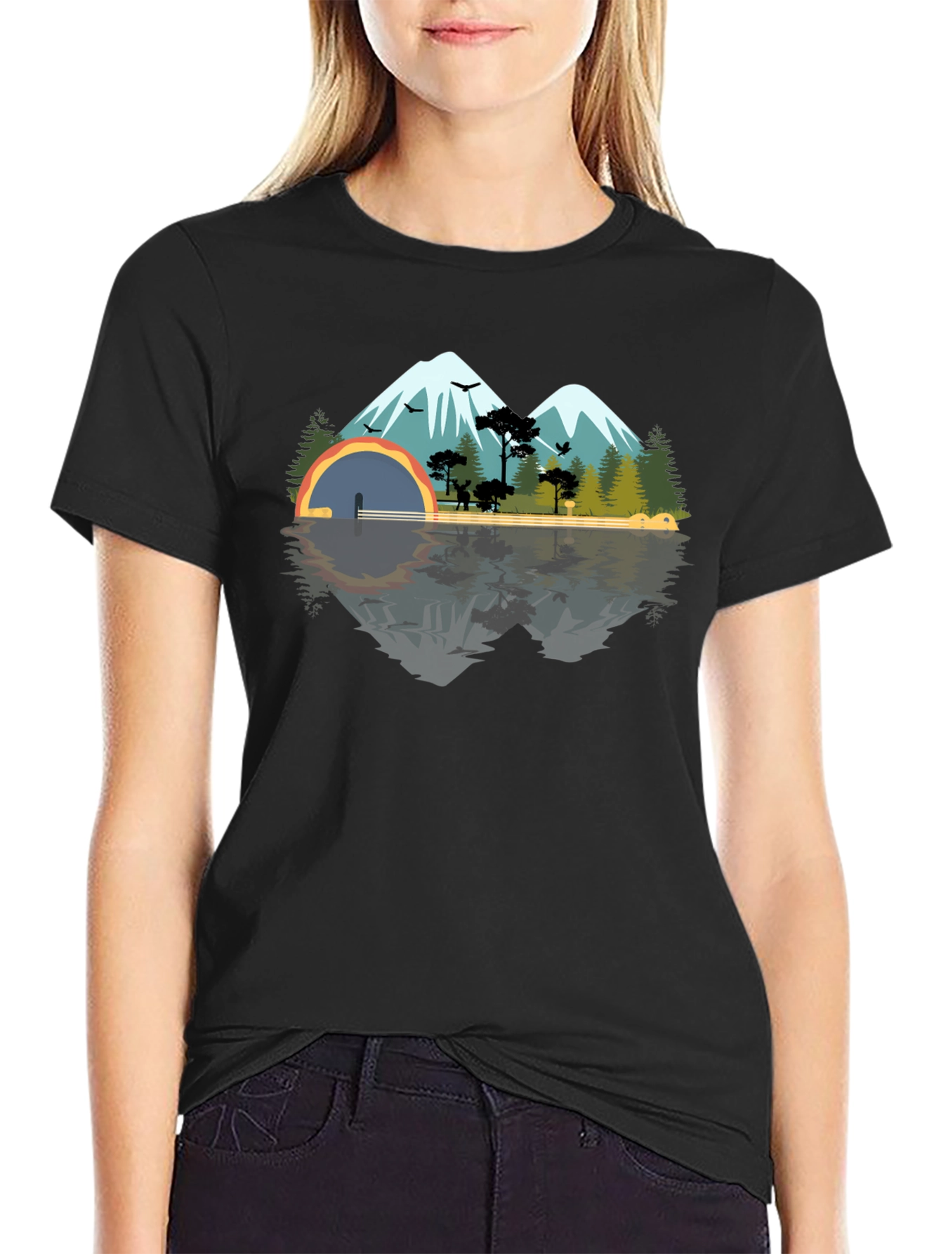 Mountain & Lake Reflection Graphic Tee