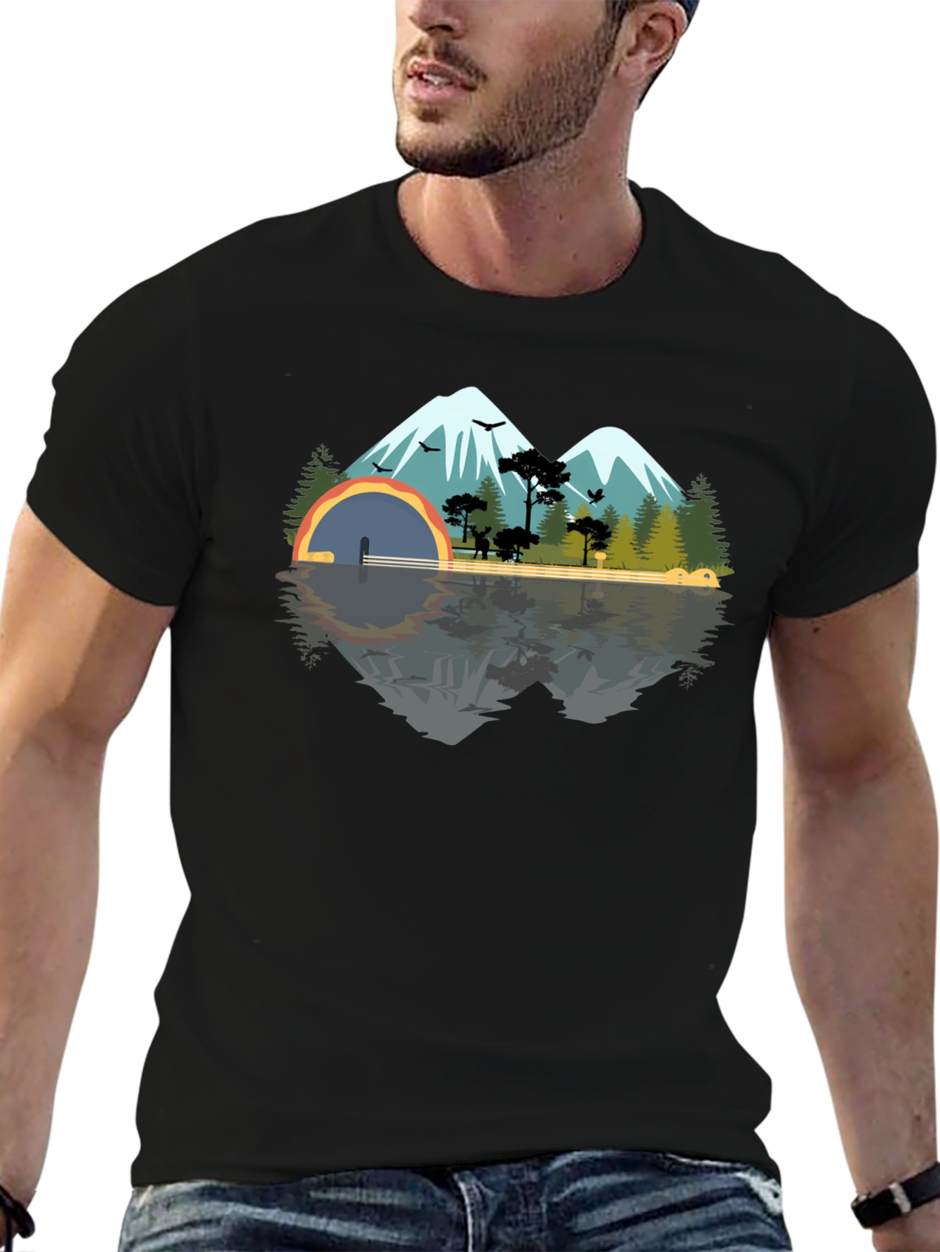 Mountain & Lake Reflection Graphic Tee
