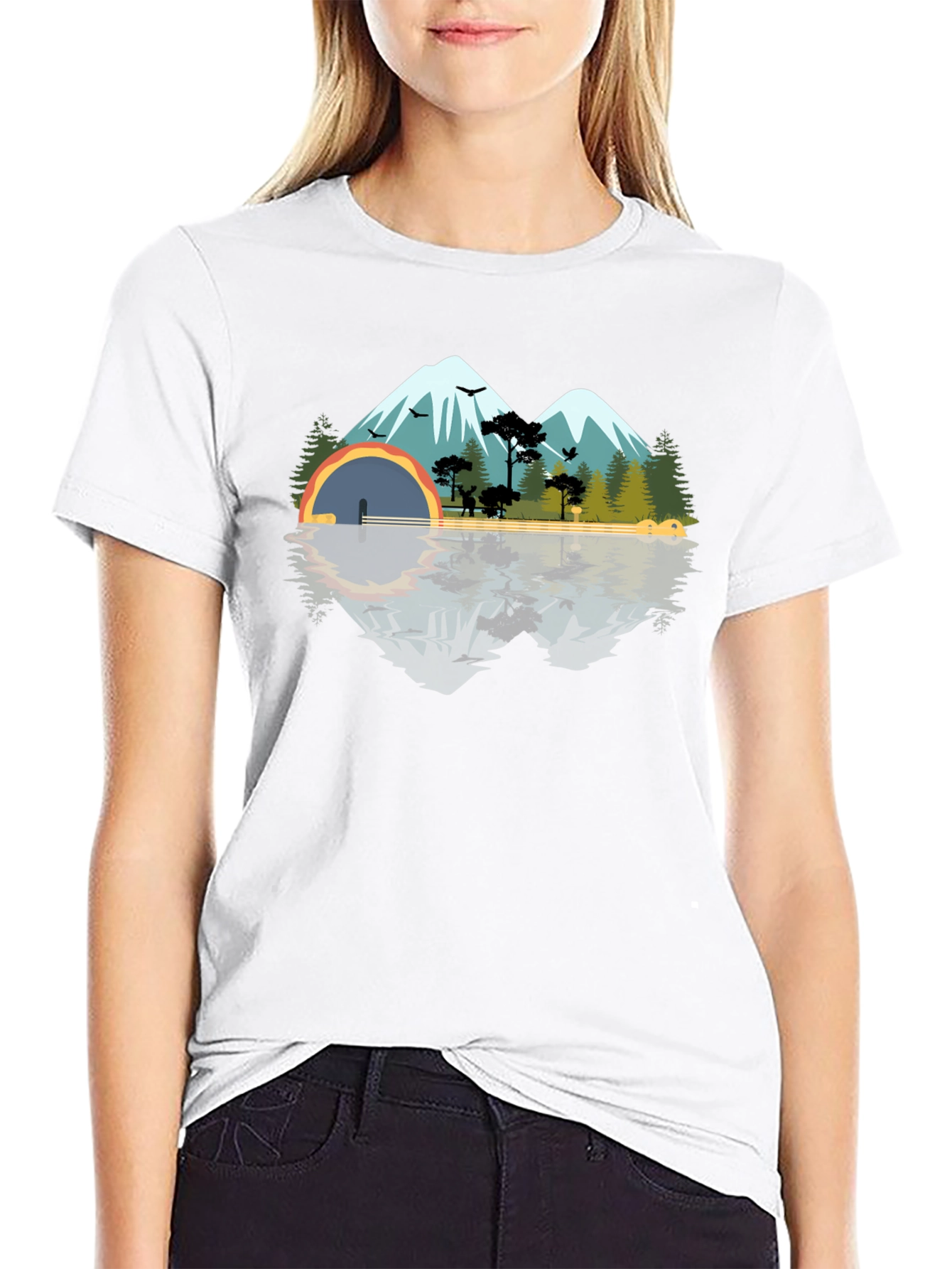 Mountain & Lake Reflection Graphic Tee