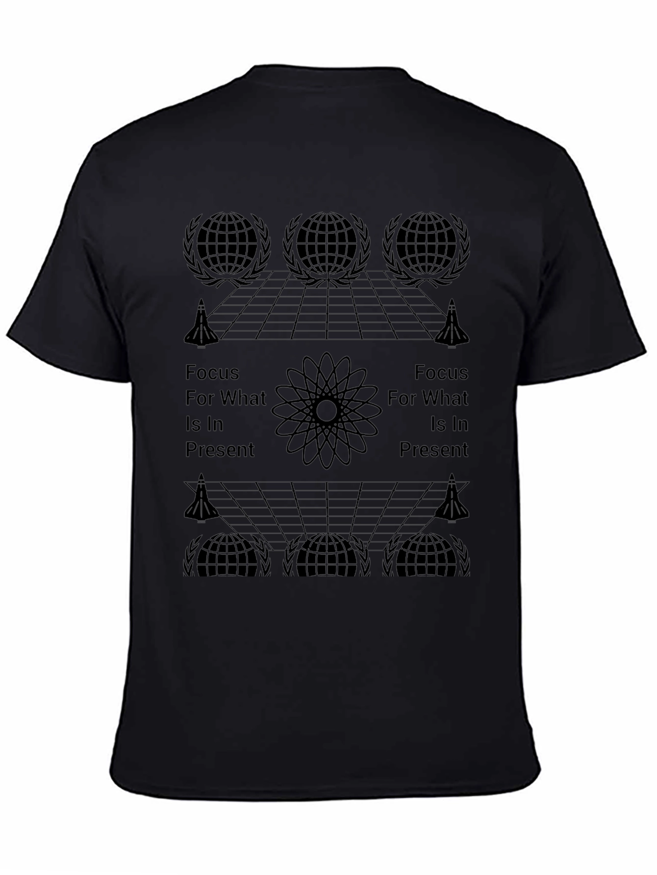 Focus in Present Graphic Tee - Black