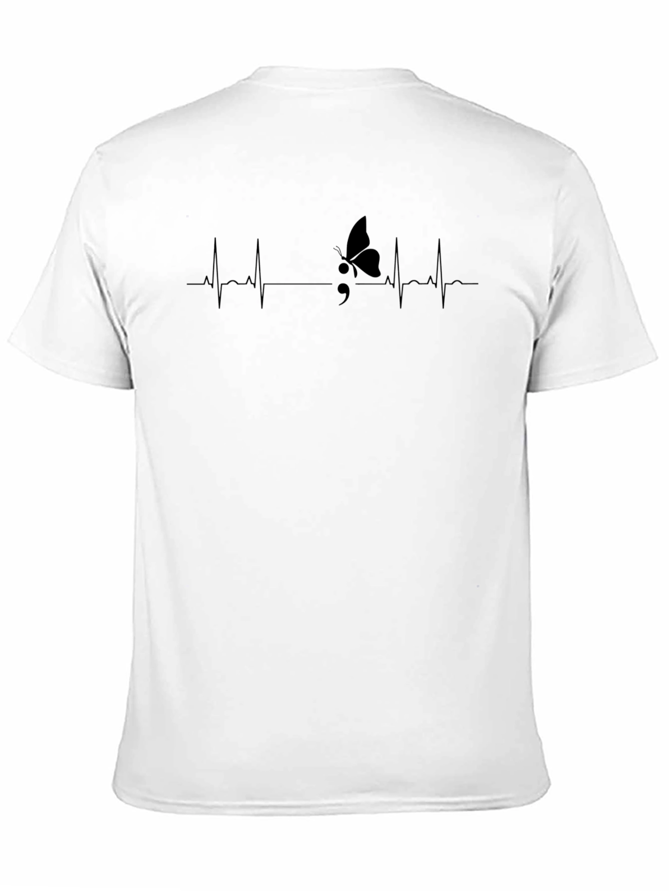 Butterfly Semicolon Heartbeat Graphic T-Shirt