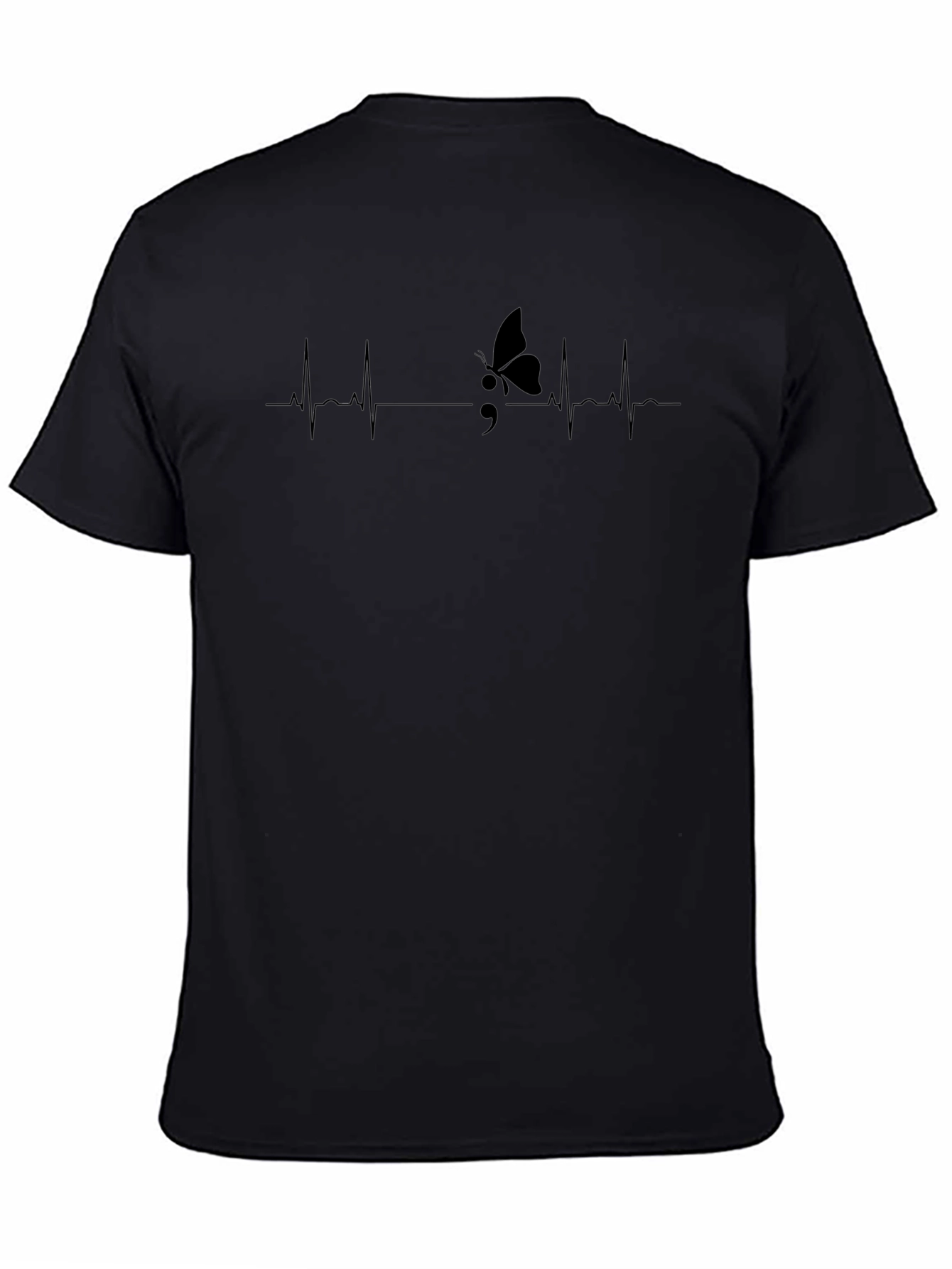 Butterfly Semicolon Heartbeat Graphic T-Shirt