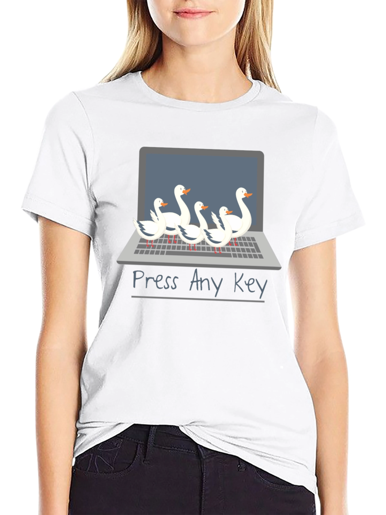 Funny Press Any Key Goose T-Shirt